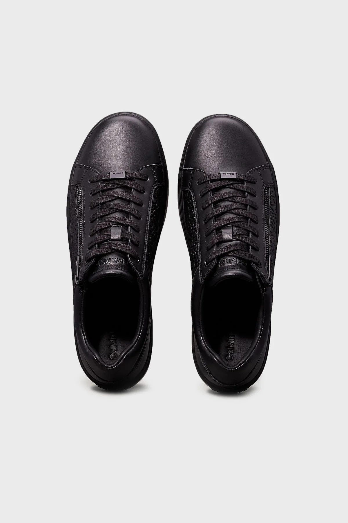 Calvin Klein Fermuar Detaylı Deri Sneaker HM0HM014960GT Erkek Ayakkabı HM0HM01496 0GT SİYAH - 4
