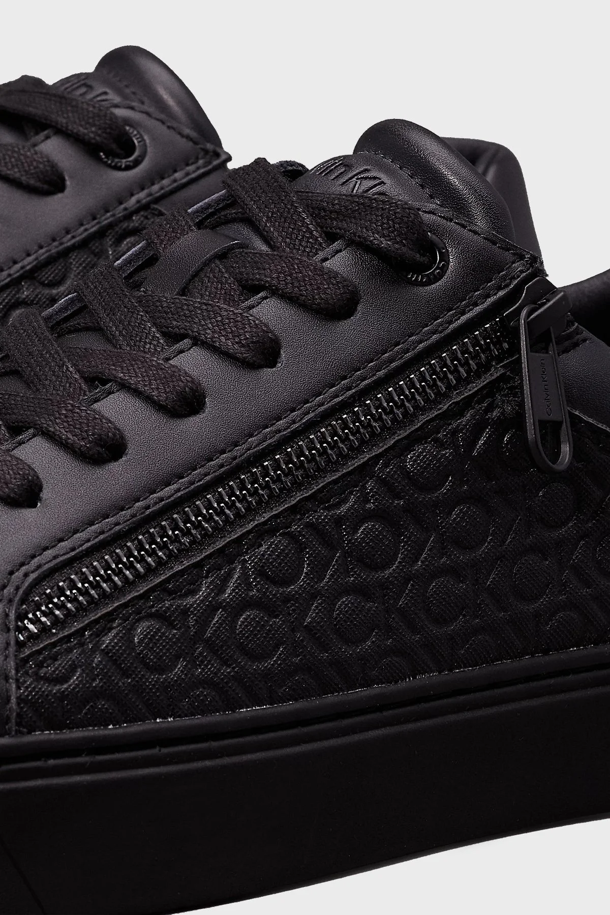Calvin Klein Fermuar Detaylı Deri Sneaker HM0HM014960GT Erkek Ayakkabı HM0HM01496 0GT SİYAH - 5