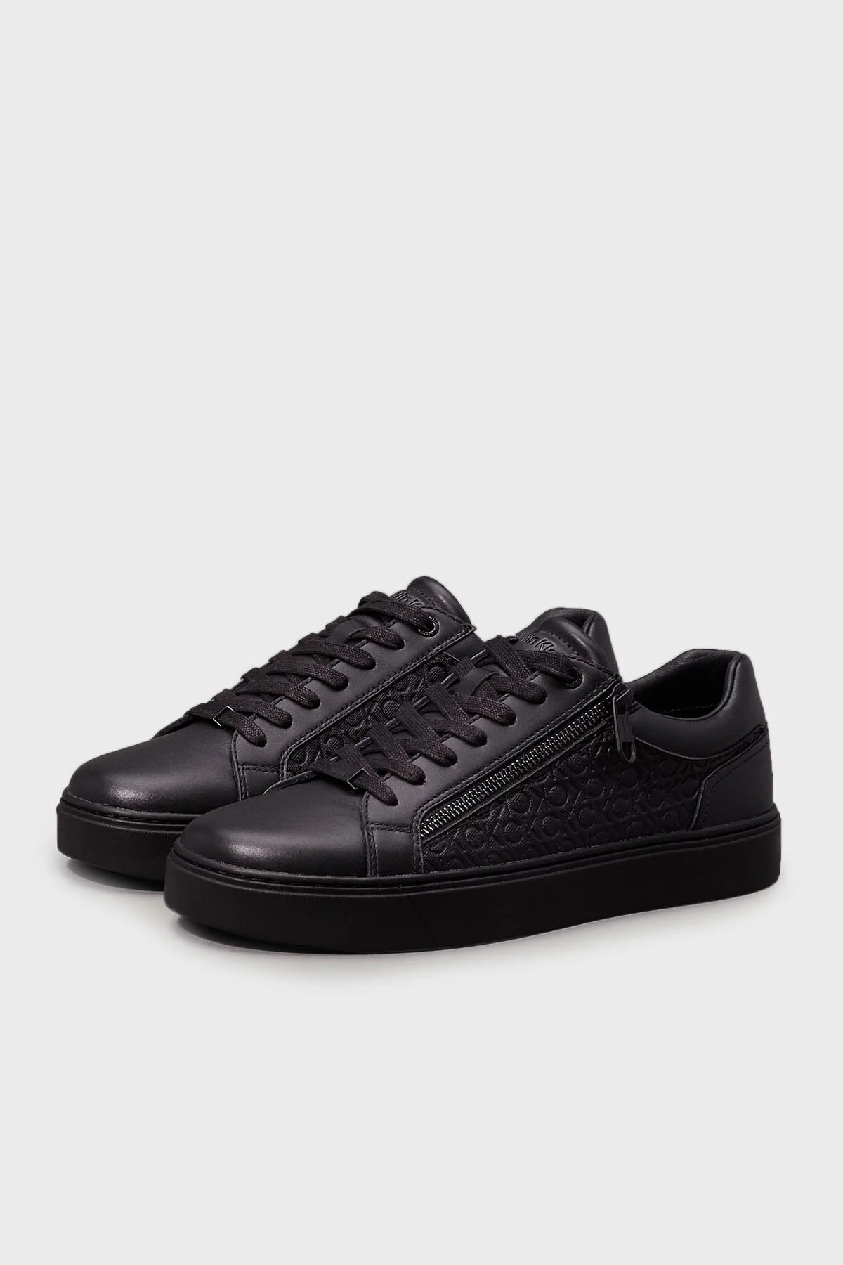 Calvin Klein Fermuar Detaylı Deri Sneaker HM0HM014960GT Erkek Ayakkabı HM0HM01496 0GT SİYAH - 7