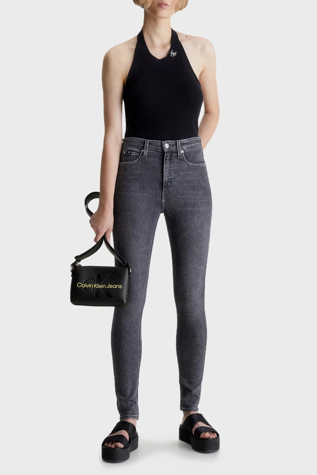 Calvin Klein Fermuarlı Ayarlanabilir Çapraz Askılı K60K6106810GN Bayan Çanta K60K610681 0GN SİYAH - 2