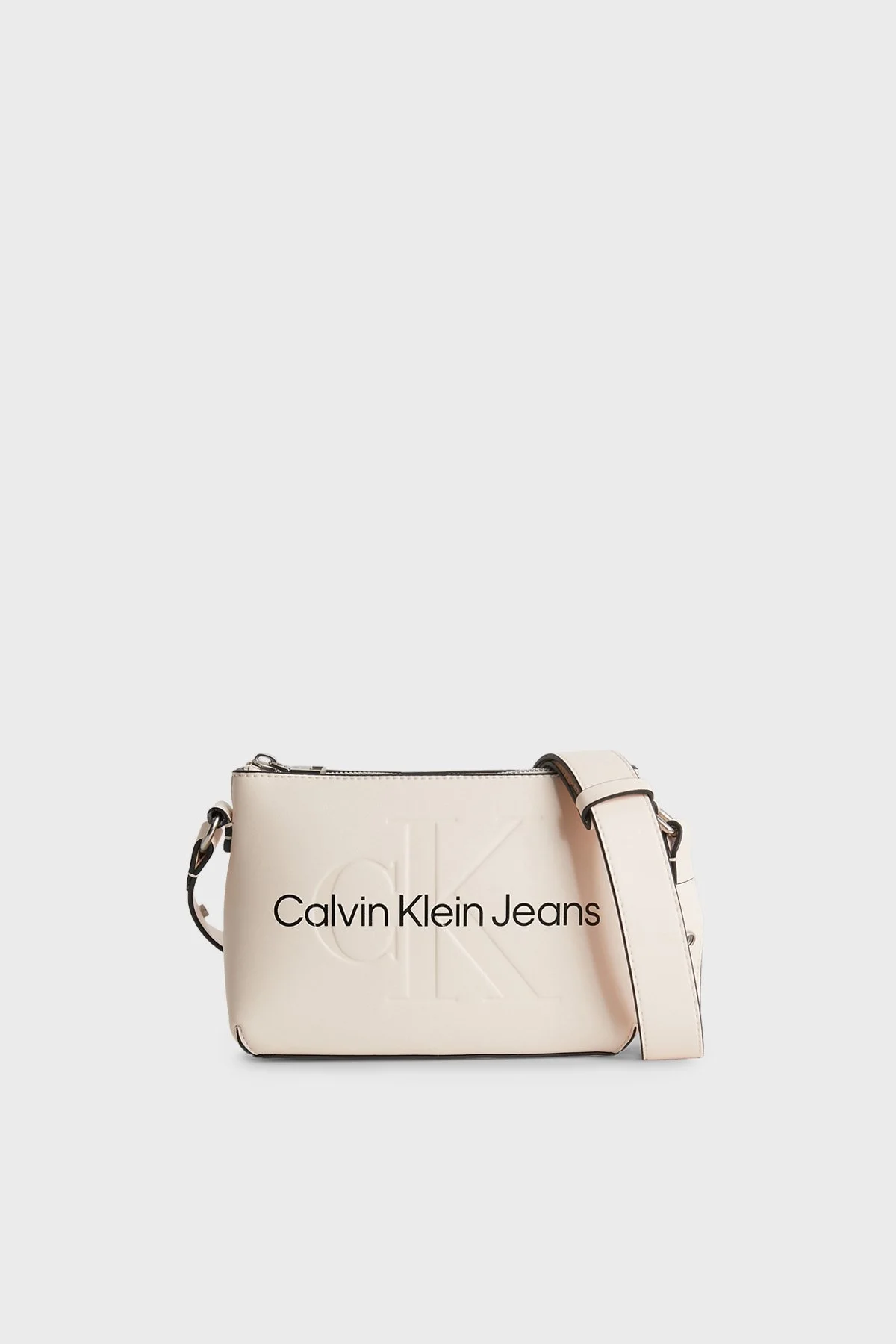 Calvin Klein Fermuarlı Ayarlanabilir Çapraz Askılı K60K610681TGE Bayan Çanta K60K610681 TGE BEJ - 1