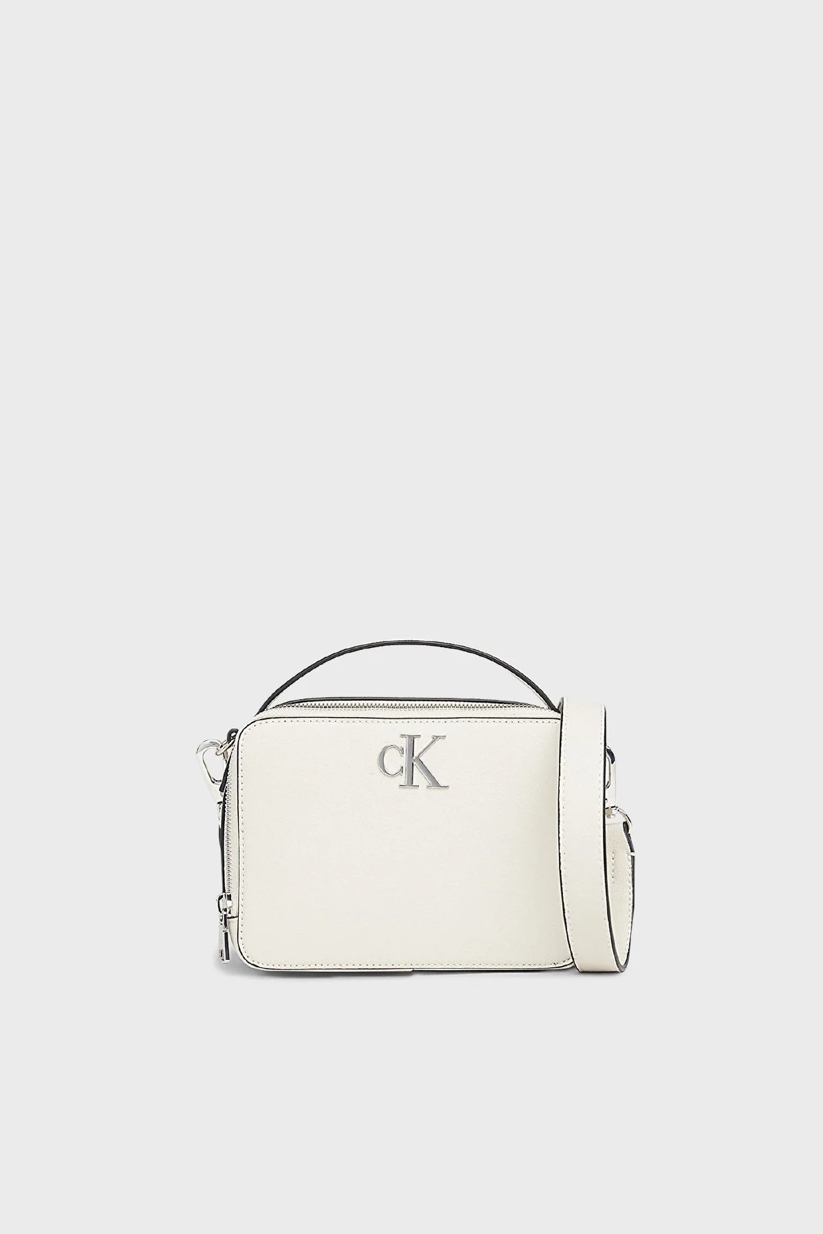 Calvin Klein Fermuarlı Ayarlanabilir Çapraz Askılı K60K610683CI2 Bayan Çanta K60K610683 CI2 BEYAZ - 1