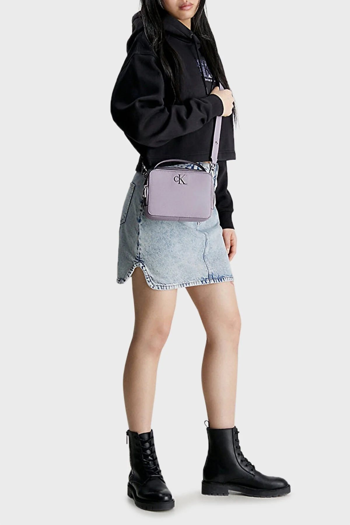 Calvin Klein Fermuarlı Ayarlanabilir Çapraz Askılı K60K610683PC1 Bayan Çanta K60K610683 PC1 GRİ - 2