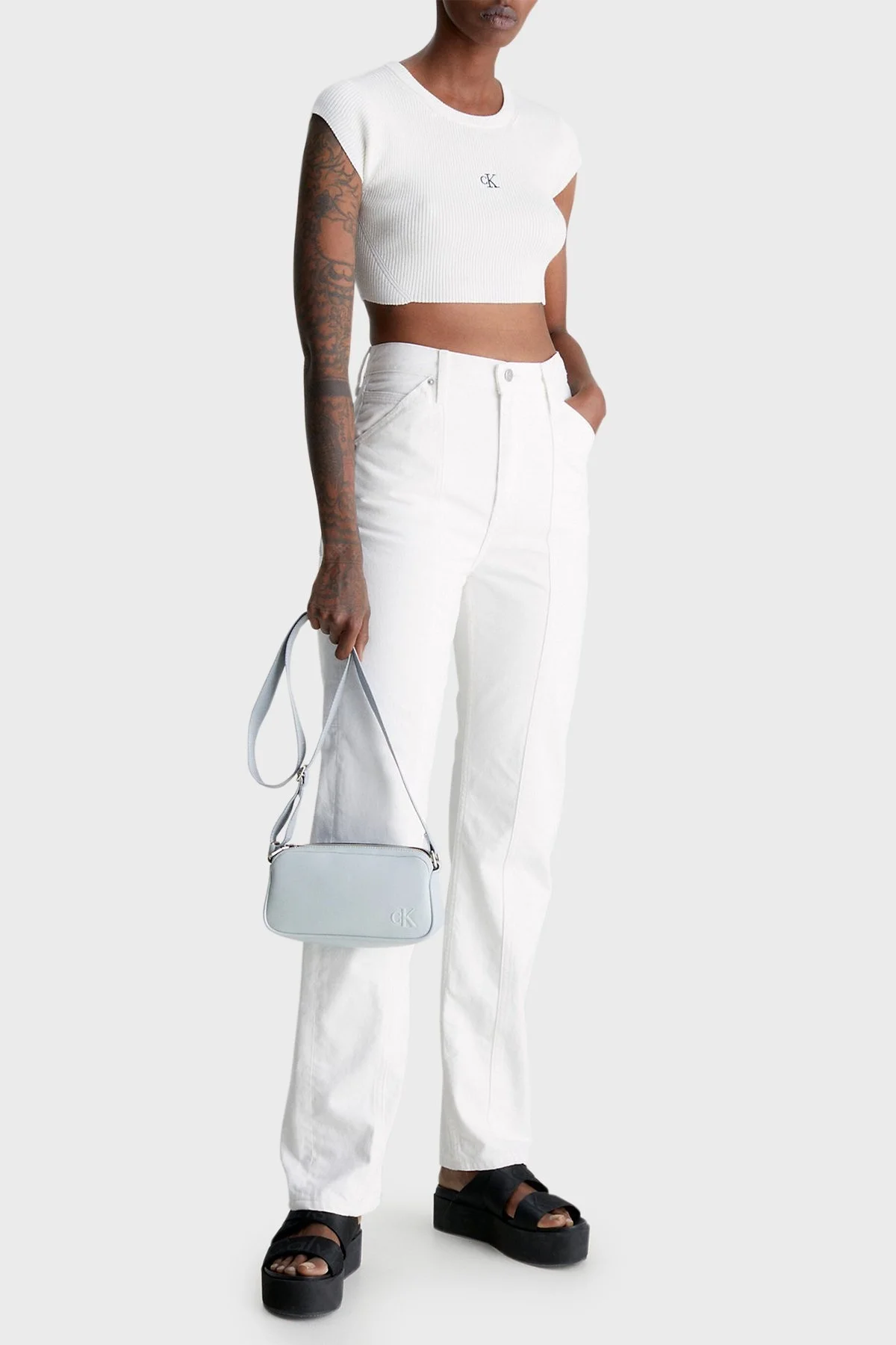 Calvin Klein Fermuarlı Ayarlanabilir Omuz Askılı K60K610326PNZ Bayan Çanta K60K610326 PNZ MAVİ - 2