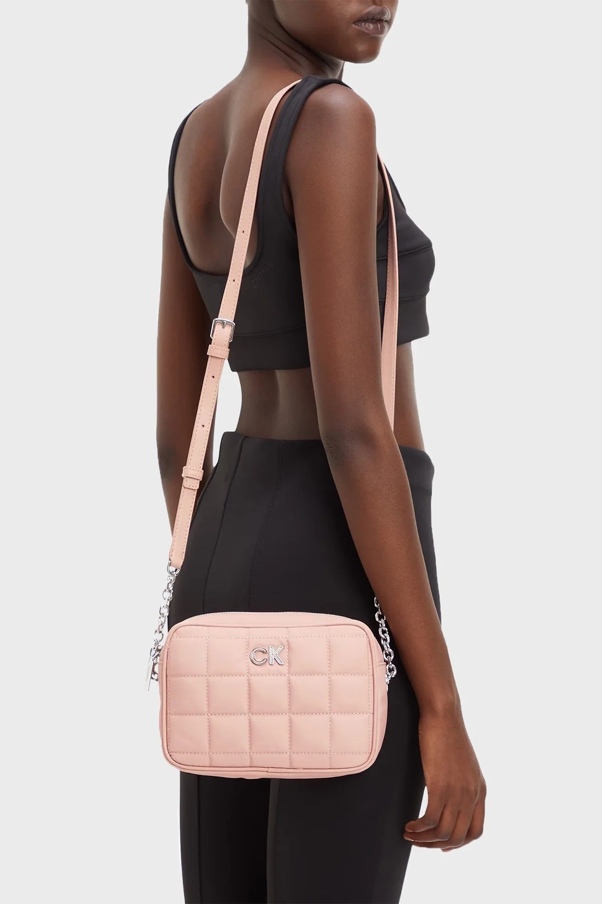 Calvin Klein Fermuarlı Ayarlanabilir Omuz Askılı K60K610640TQP Bayan Çanta K60K61064 0TQ PUDRA - 2