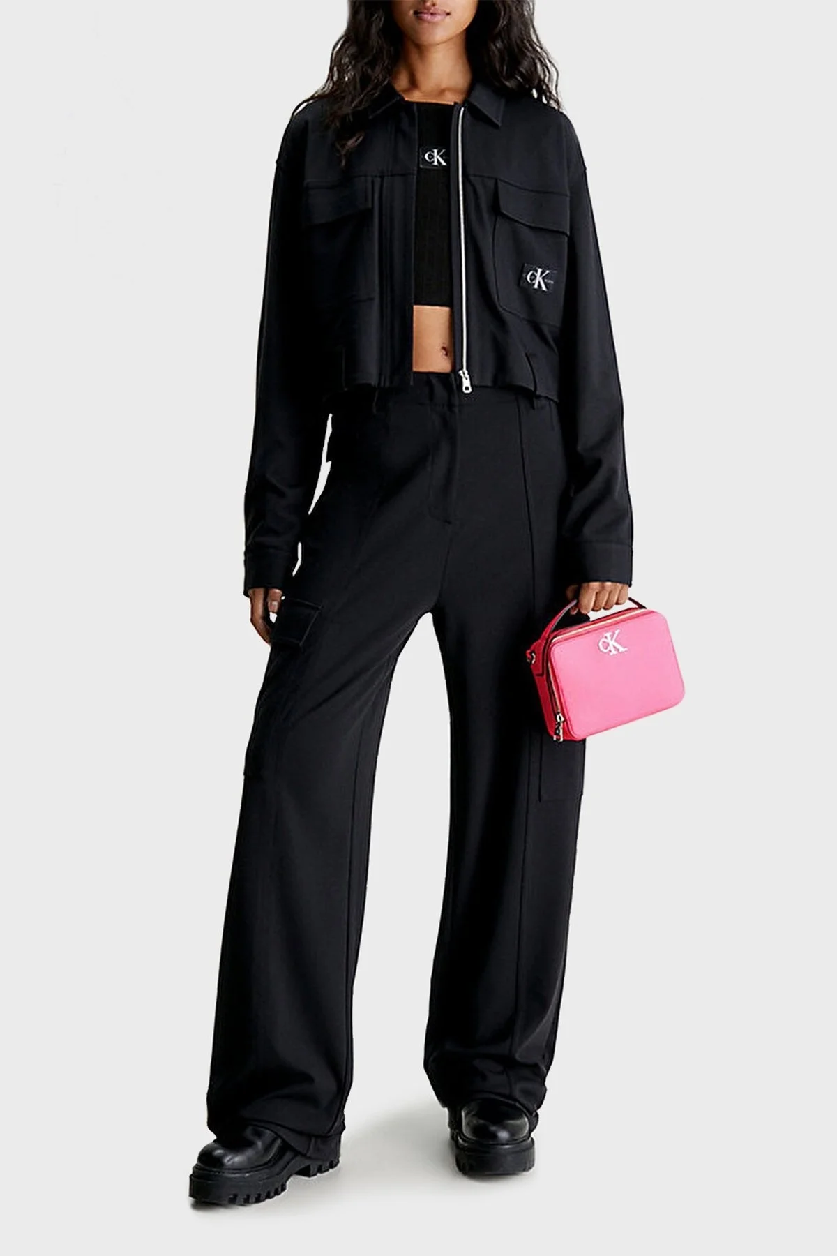 Calvin Klein Fermuarlı Çıkarılabilir Uzatma Askılı K60K610683TO5 Bayan Çanta K60K610683 TO5 PEMBE - 2