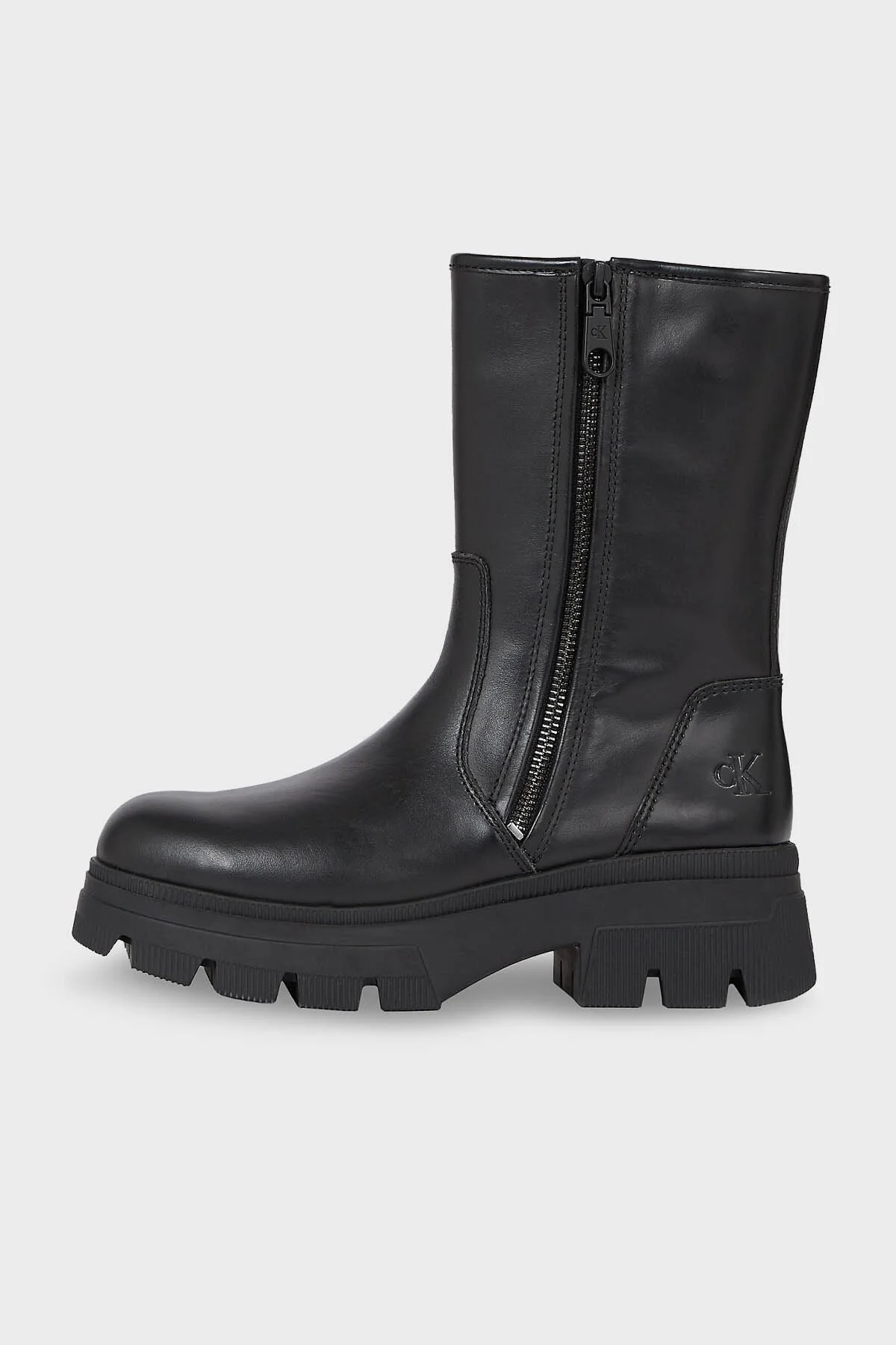 Calvin Klein Fermuarlı Deri YW0YW011090GT Bayan Bot YW0YW01109 0GT SİYAH - 2