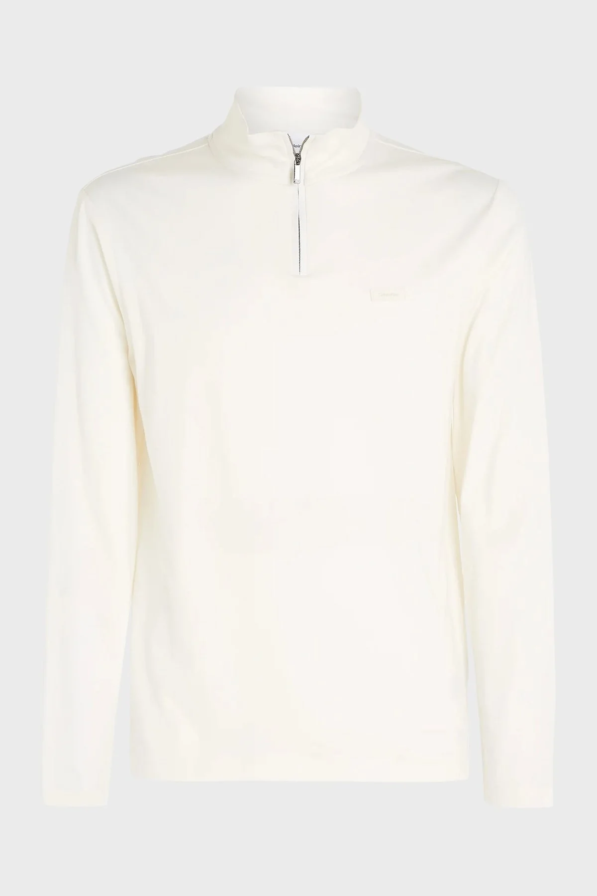 Calvin Klein Fermuarlı Dik Yaka % 100 Pamuk Regular Fit K10K111857YAH Erkek Sweat K10K111857 YAH BEYAZ - 4