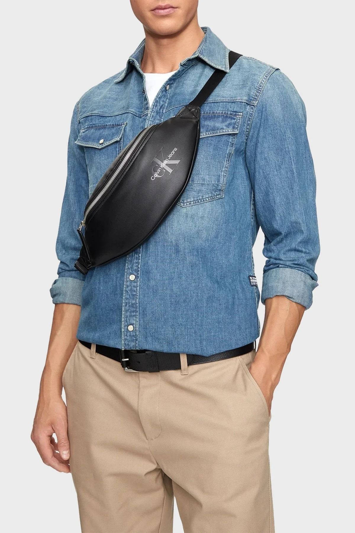 Calvin Klein Fermuarlı K50K512029BEH Erkek Bel Çantası K50K512029 BEH SİYAH - 2