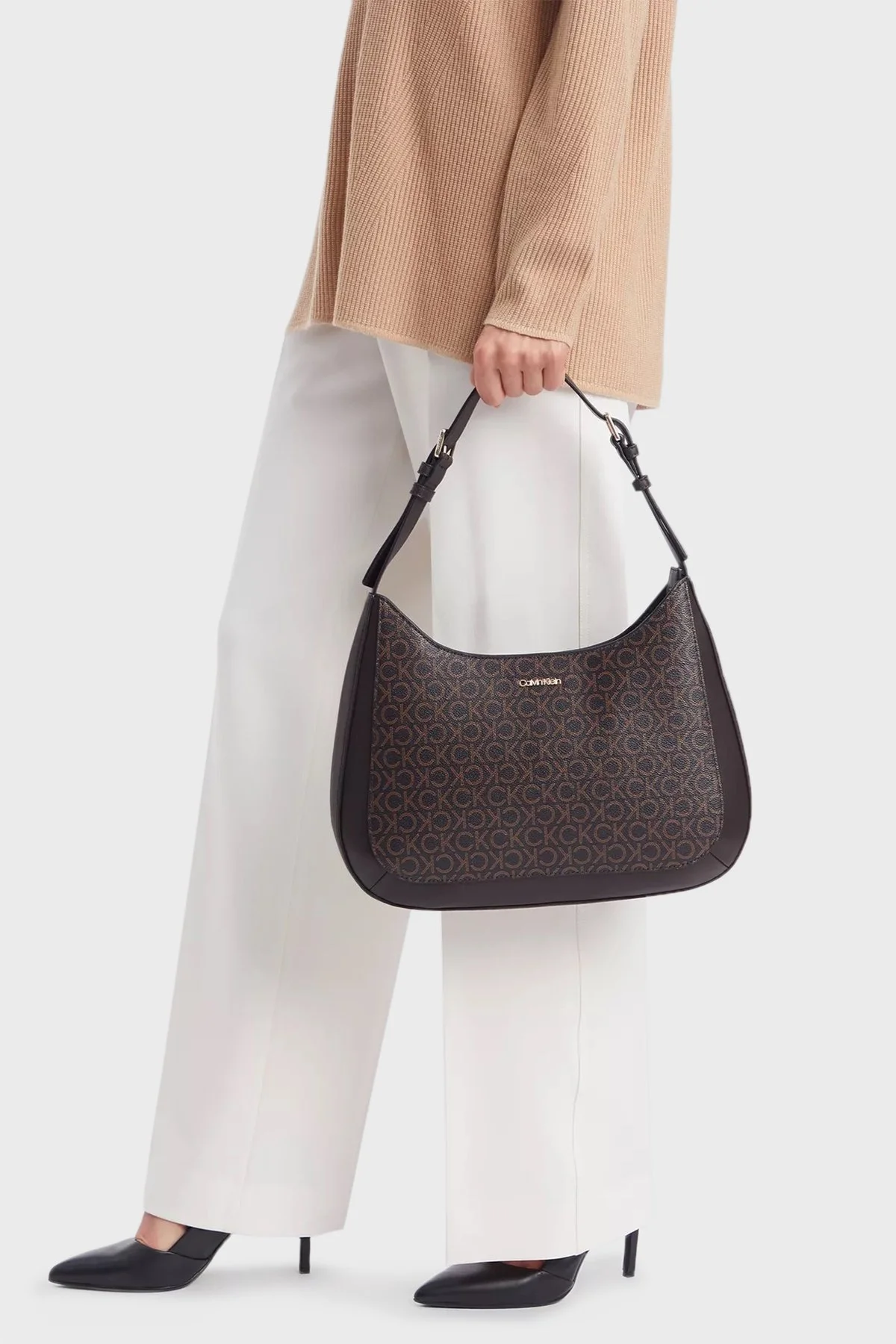 Calvin Klein Fermuarlı Omuz Askılı K60K6104460HD Bayan Çanta K60K610446 0HD KAHVE - 2