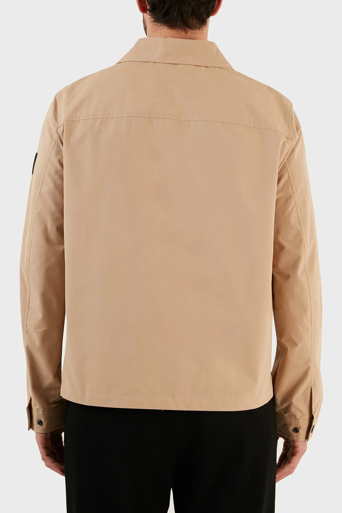 Calvin Klein Fermuarlı Pamuklu Regular Fit Erkek Gömlek Ceket K10K107136 PF2 BEJ - 5