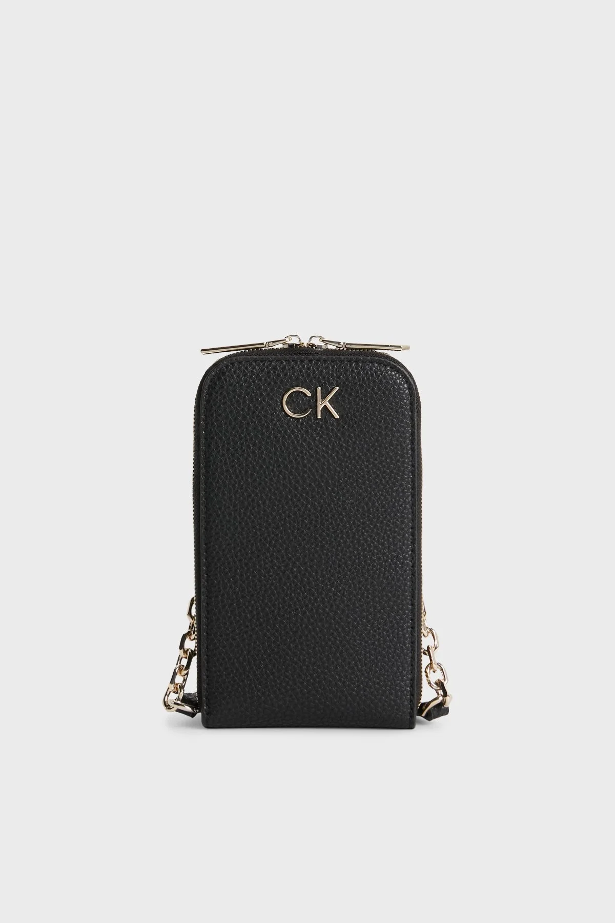 Calvin Klein Fermuarlı Zincir Askılı K60K610488BAX Bayan Telefon Çantası K60K610488 BAX SİYAH - 1