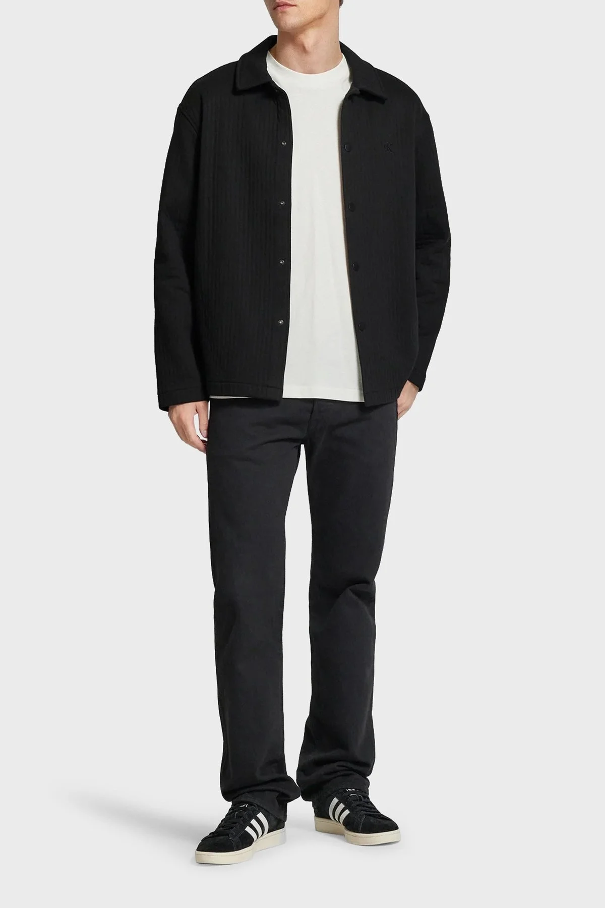 Calvin Klein Fitilli Pamuklu Regular Fit Çıtçıt Düğmeli J30J326405BEH Erkek Gömlek J30J326405 BEH SİYAH - 2