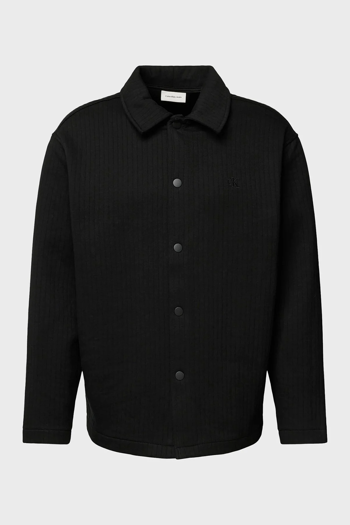 Calvin Klein Fitilli Pamuklu Regular Fit Çıtçıt Düğmeli J30J326405BEH Erkek Gömlek J30J326405 BEH SİYAH - 5