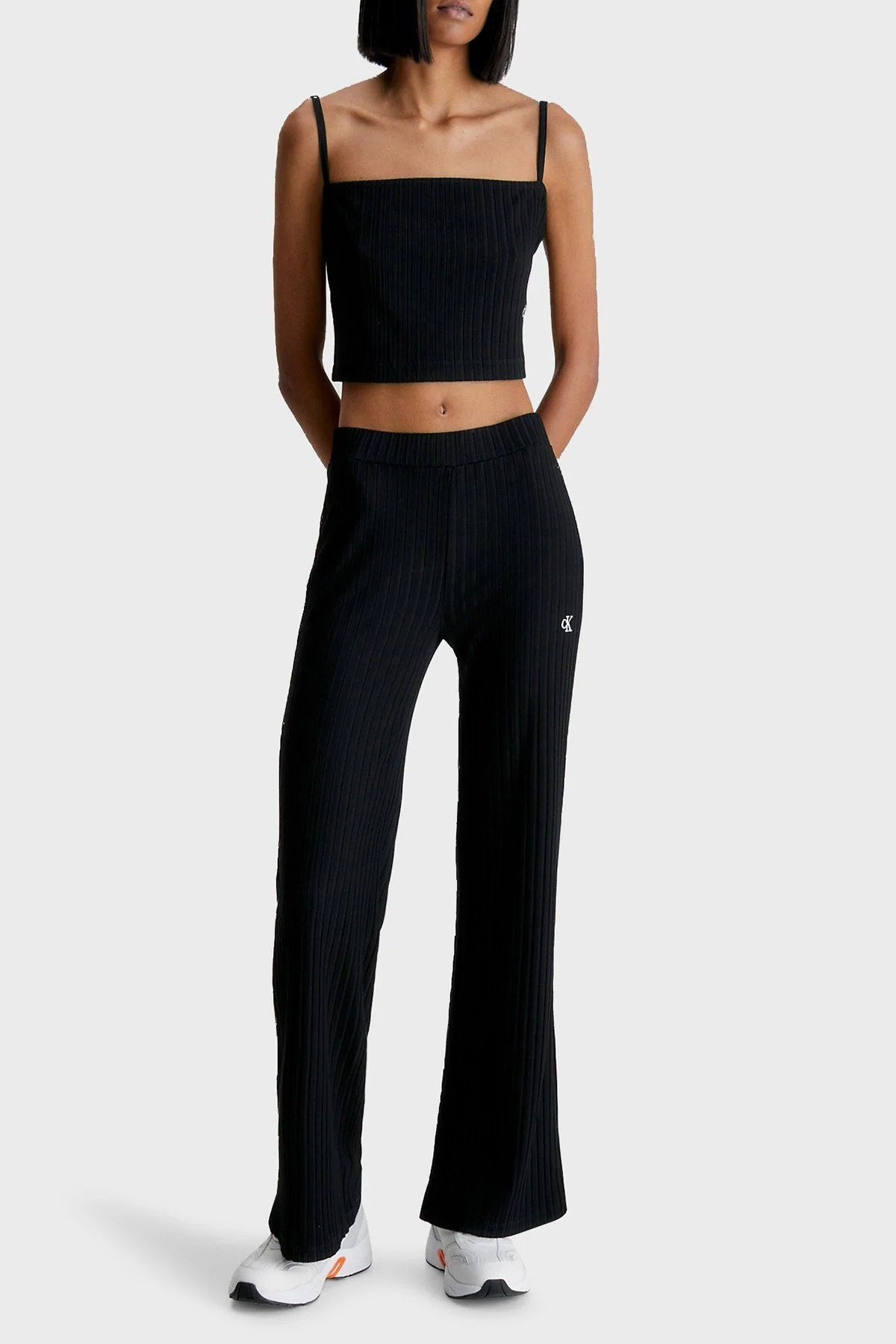 Calvin Klein Fitilli Slim Fit İp Askılı Streç J20J221009BEH Bayan Atlet J20J221009 BEH SİYAH - 4