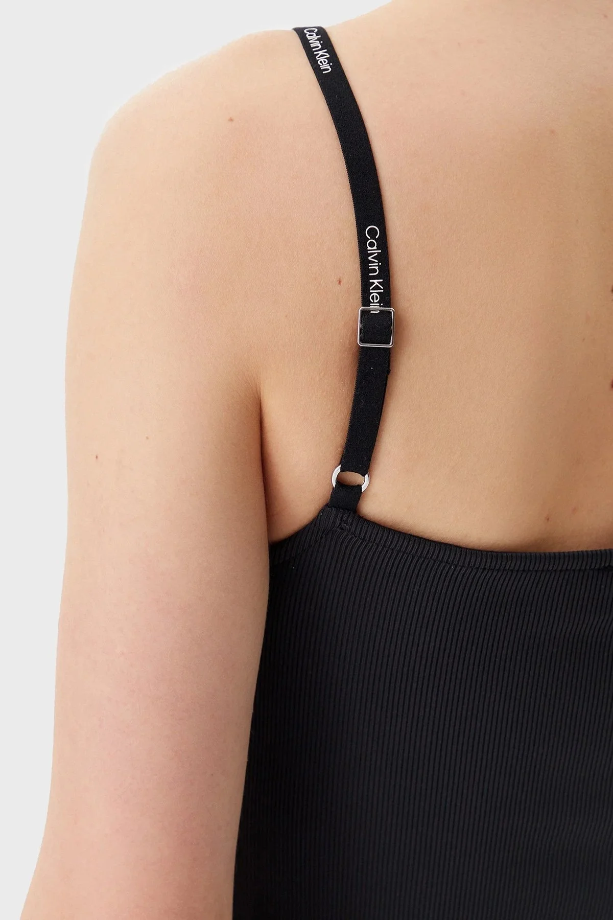 Calvin Klein Fitilli Streç İnce Askılı Slim Fit Midi Boy J20J225288BEH Bayan Elbise J20J225288 BEH SİYAH - 10