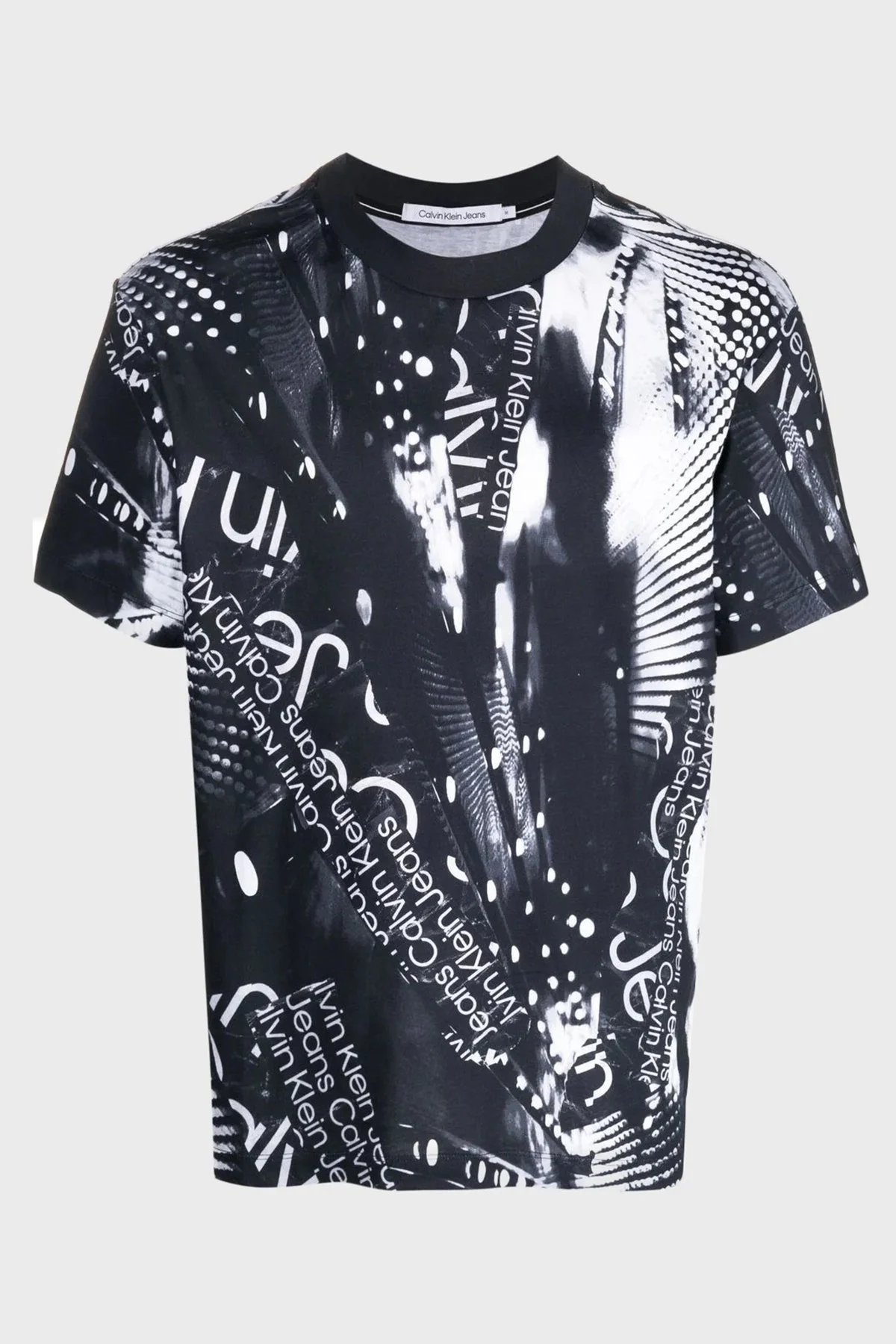 Calvin Klein Grafik Baskılı Bisiklet Yaka Regular Fit % 100 Pamuk Erkek T Shirt J30J322612 0GJ SİYAH - 5