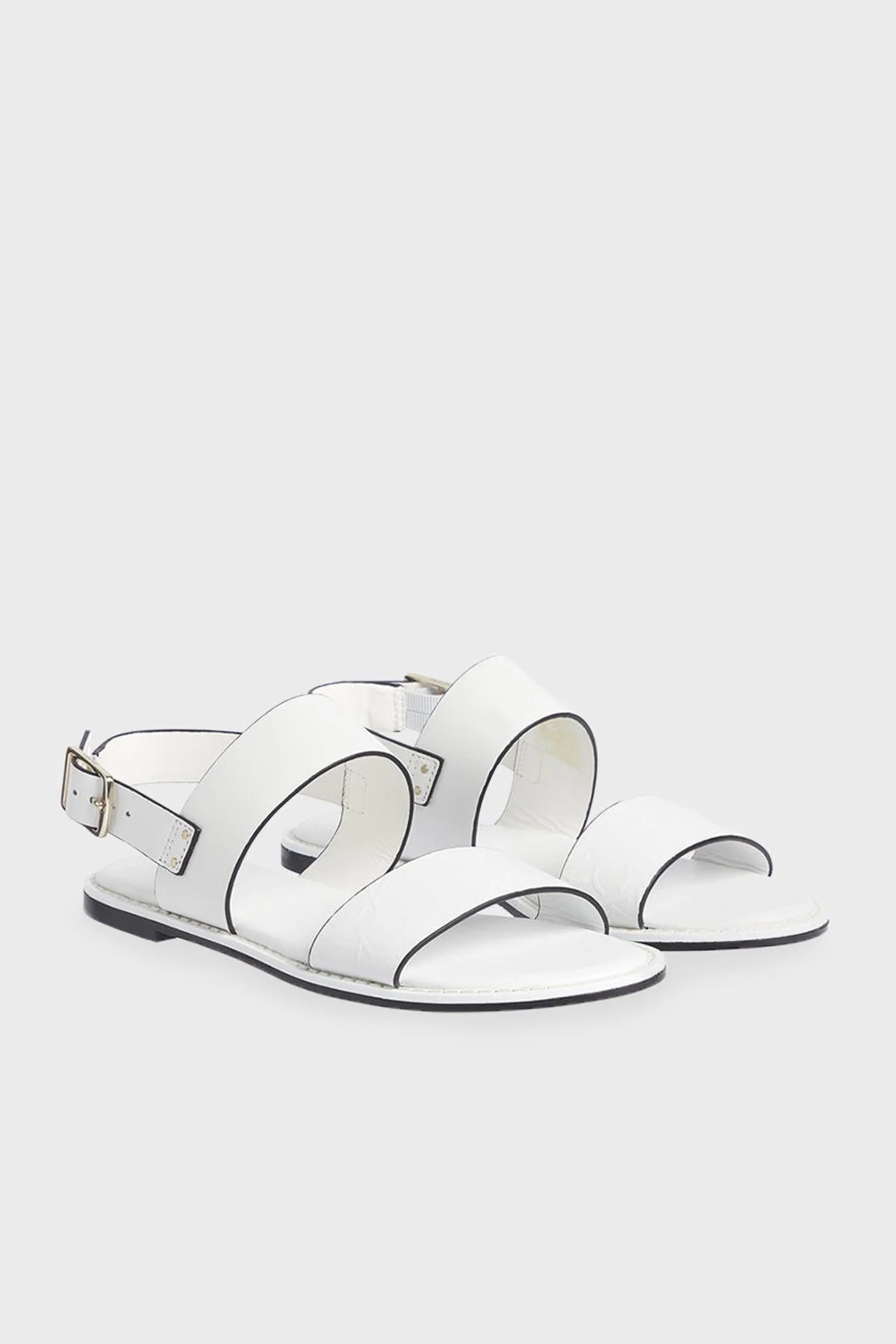 Calvin Klein Hakiki Deri Bayan Sandalet HW0HW01160 YAF BEYAZ - 2
