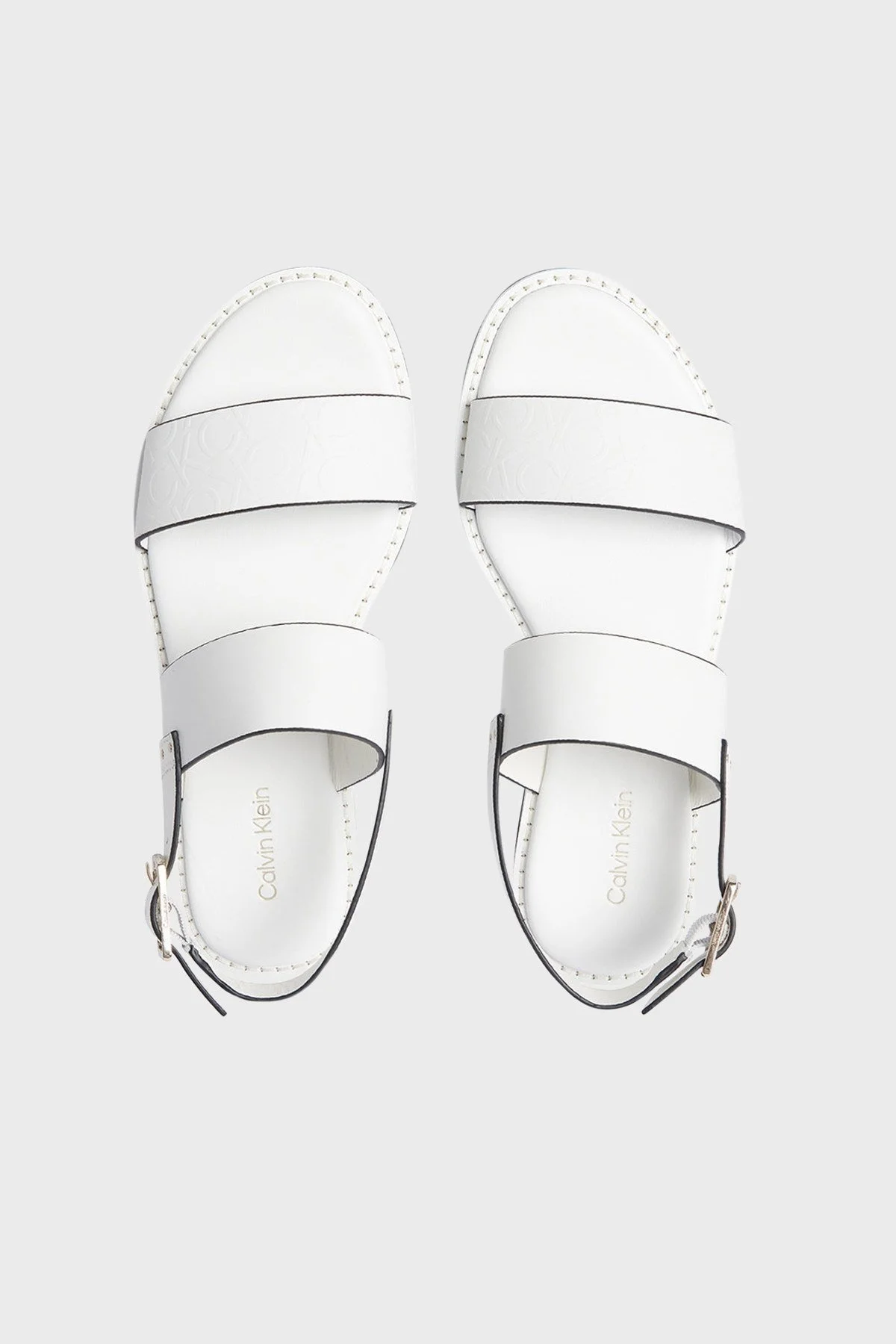 Calvin Klein Hakiki Deri Bayan Sandalet HW0HW01160 YAF BEYAZ - 4