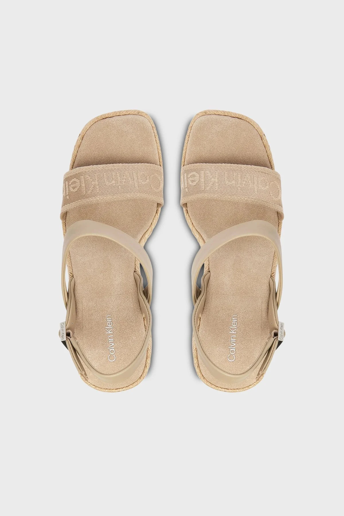 Calvin Klein Hakiki Deri Lgolu HW0HW02901PDT Bayan Sandalet HW0HW02901 PDT VİZON - 3