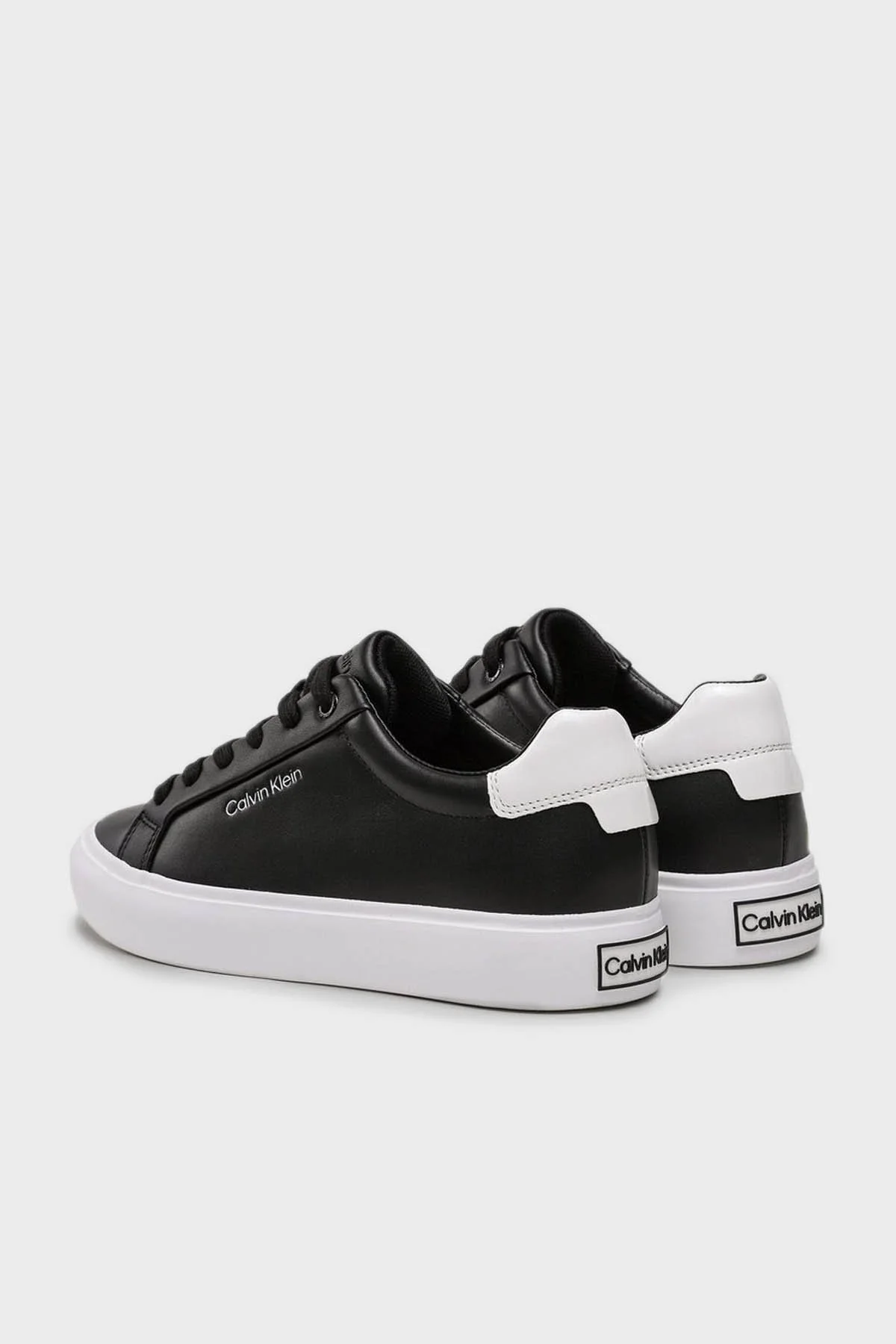 Calvin Klein Hakiki Deri Logo Detaylı Sneaker HW0HW016810GJ Bayan Ayakkabı HW0HW01681 0GJ SİYAH-BEYAZ - 2