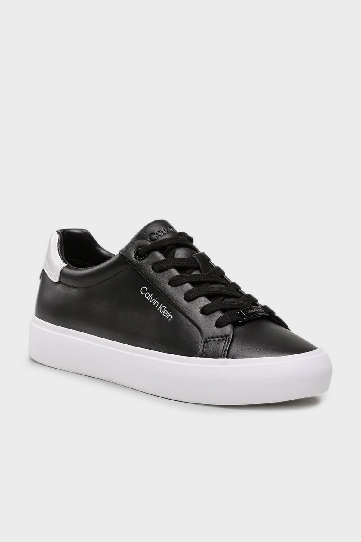 Calvin Klein Hakiki Deri Logo Detaylı Sneaker HW0HW016810GJ Bayan Ayakkabı HW0HW01681 0GJ SİYAH-BEYAZ - 5