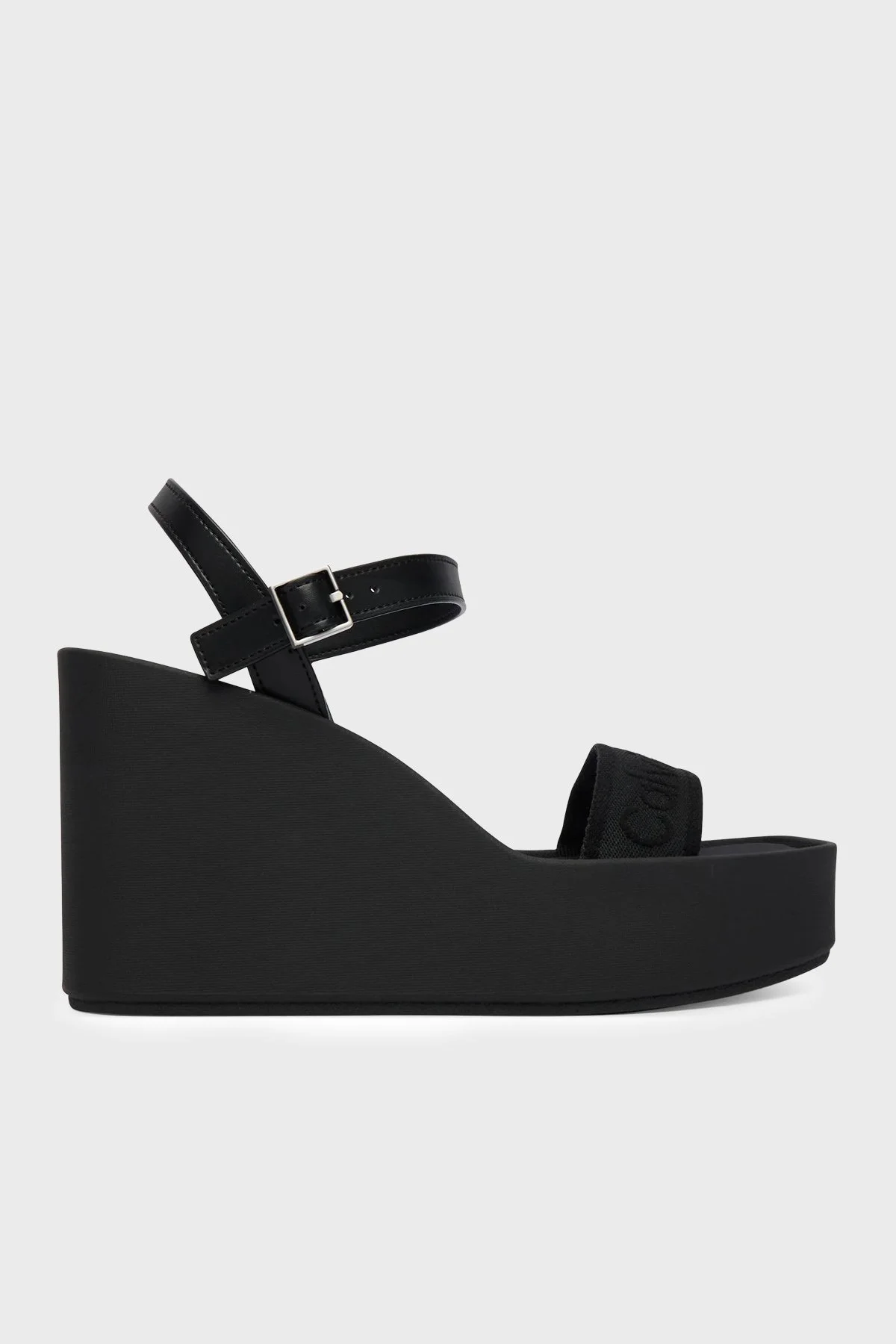 Calvin Klein Hakiki Deri Logolu HW0HW028820GJ Bayan Sandalet HW0HW02882 0GJ SİYAH - 1