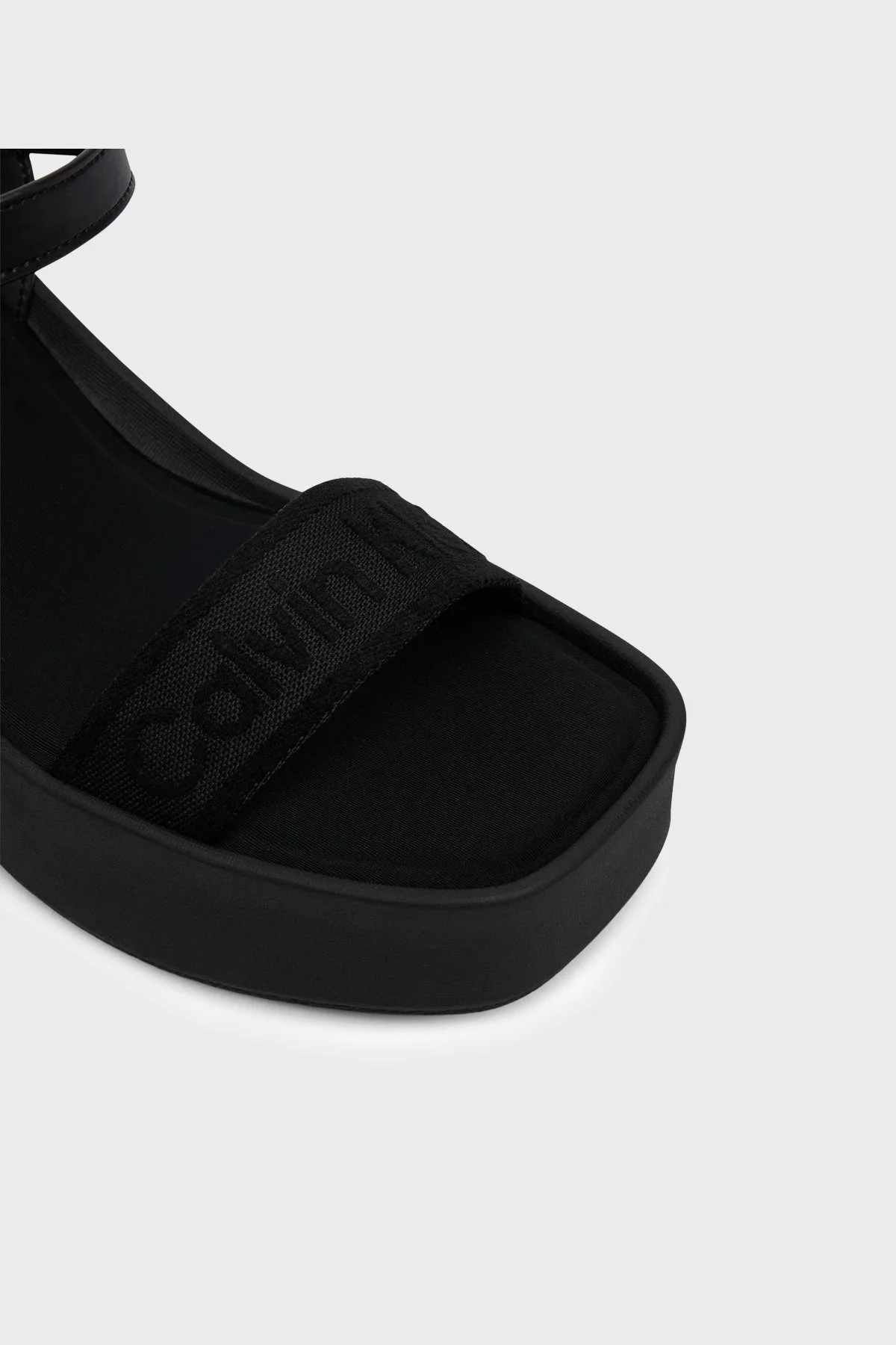 Calvin Klein Hakiki Deri Logolu HW0HW028820GJ Bayan Sandalet HW0HW02882 0GJ SİYAH - 5