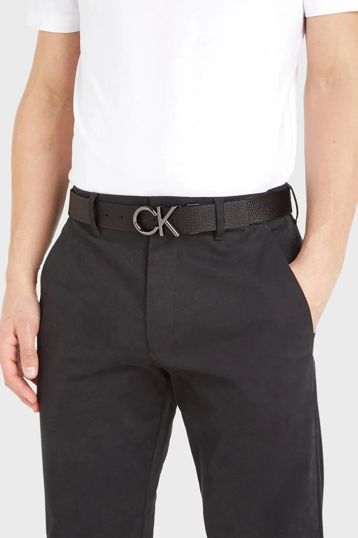 Calvin Klein Hakiki Deri Logolu K50K510948BAX Erkek Kemer K50K510948 BAX SİYAH - 2