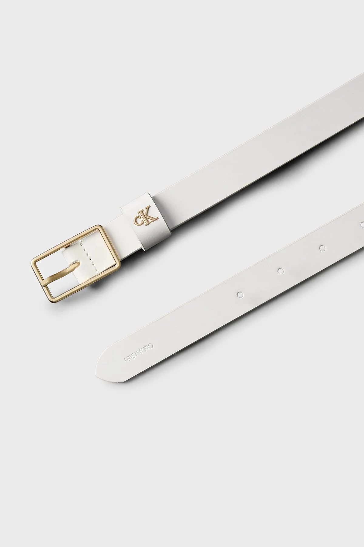 Calvin Klein Hakiki Deri Logolu LV04F7050GYYQ Bayan Kemer LV04F7050G YYQ BEYAZ - 2