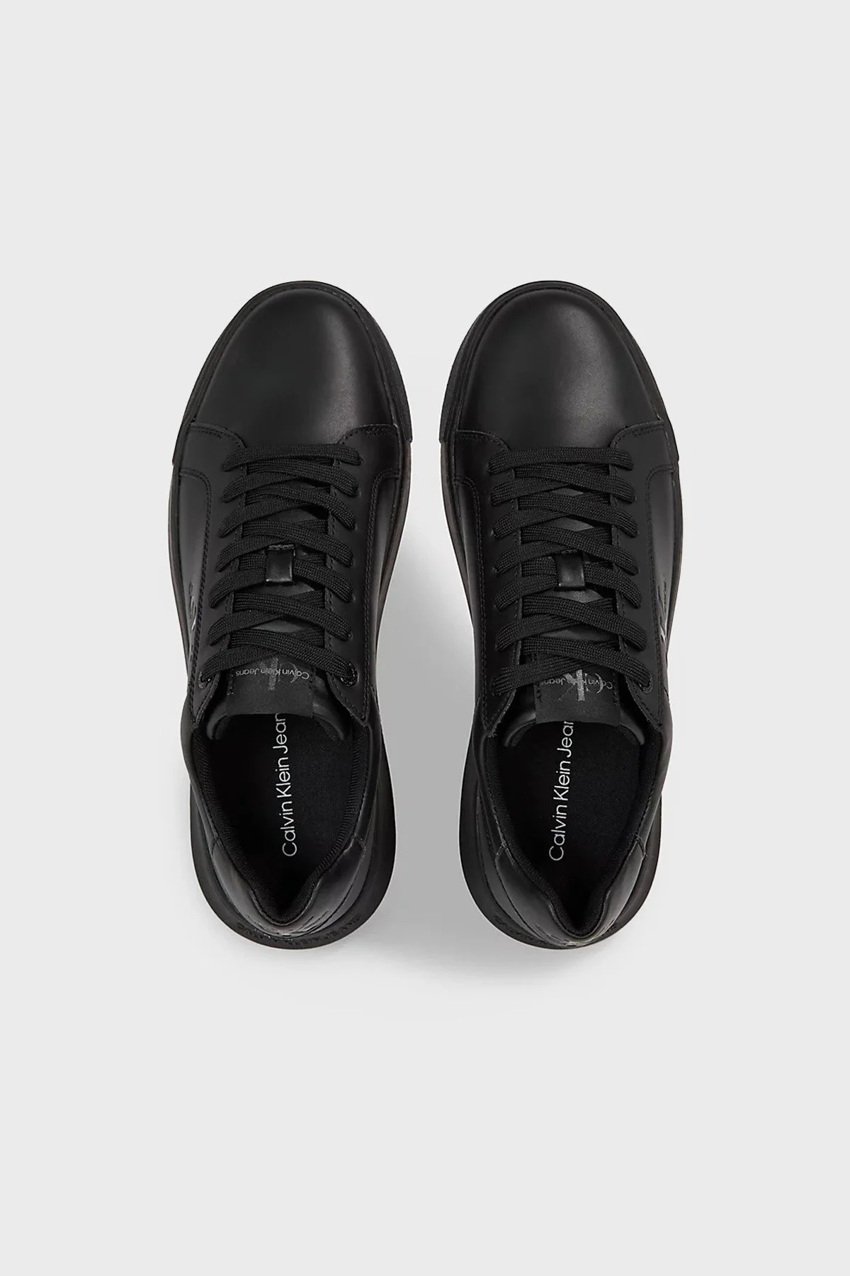 Calvin Klein Hakiki Deri Logolu Sneaker YM0YM006810GT Erkek Ayakkabı YM0YM00681 0GT SİYAH - 3