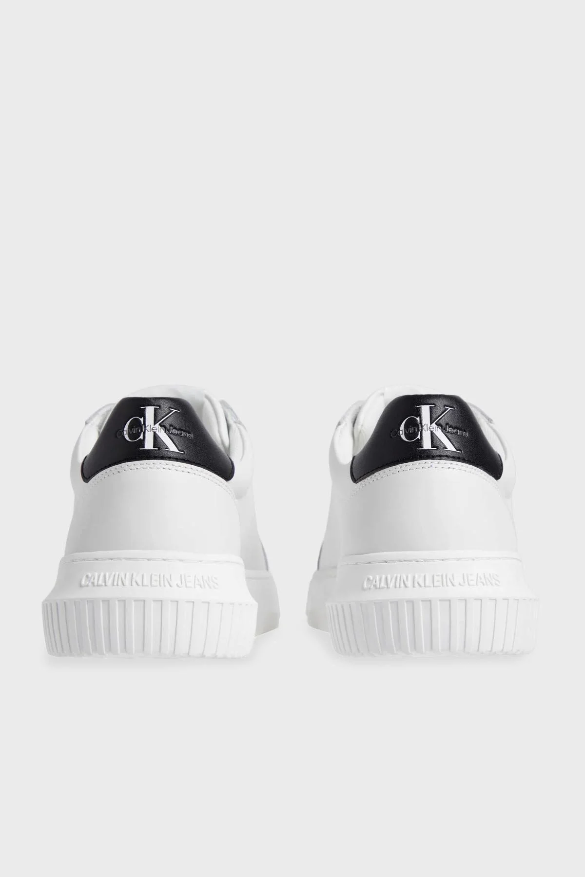 Calvin Klein Hakiki Deri Logolu Sneaker YM0YM006810LD Erkek Ayakkabı YM0YM00681 0LD BEYAZ-SİYAH - 10