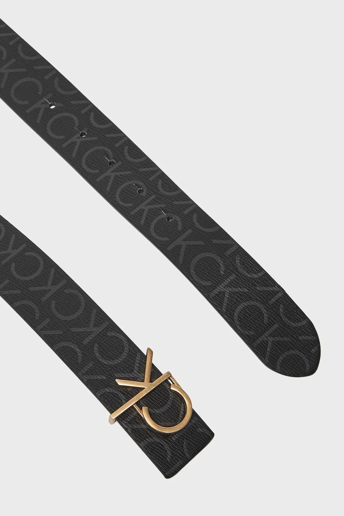 Calvin Klein Hakiki Deri Monogram Logo Baskılı Çift Taraflı LV04F7038GUB1 Bayan Kemer LV04F7038G UB1 SİYAH - 7
