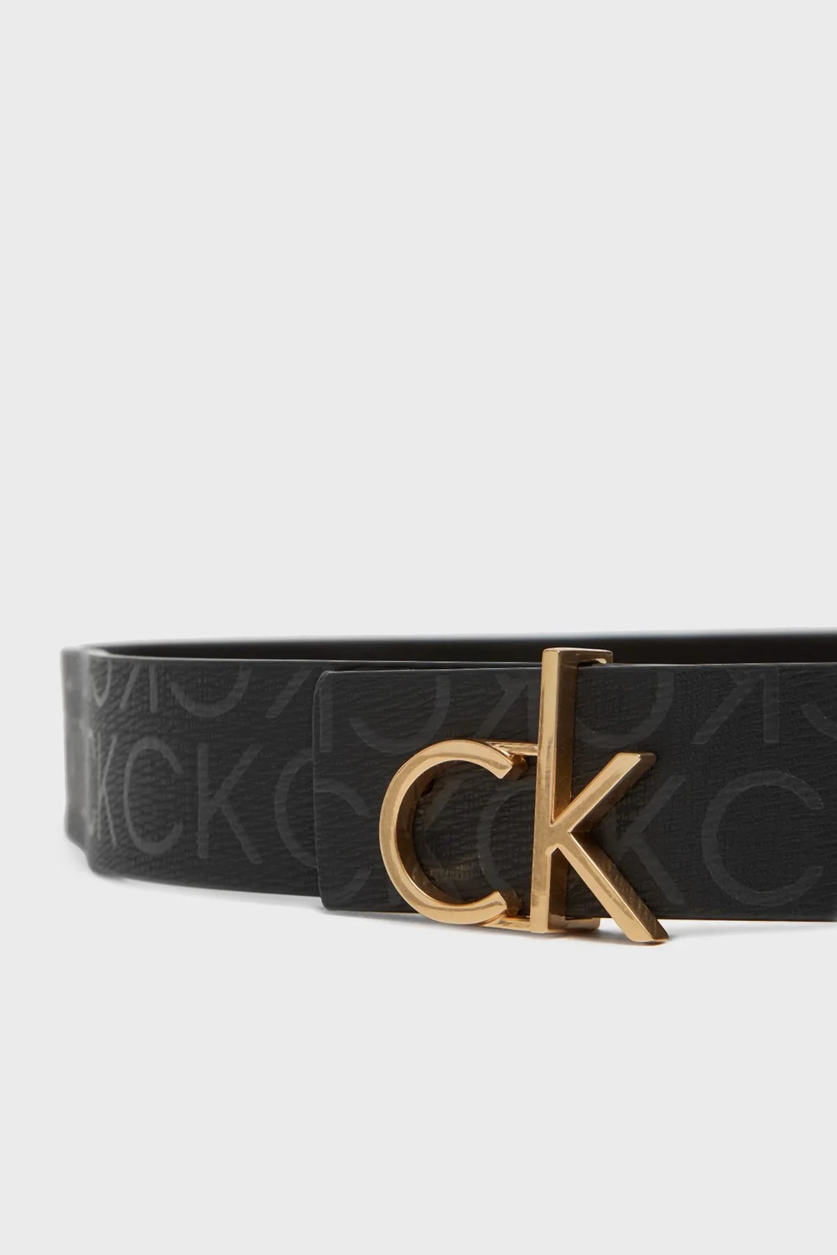 Calvin Klein Hakiki Deri Monogram Logo Baskılı Çift Taraflı LV04F7038GUB1 Bayan Kemer LV04F7038G UB1 SİYAH - 8