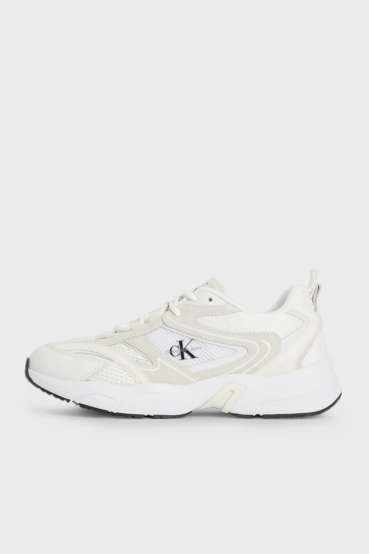 Calvin Klein Hakiki Deri Retro Sneaker YW0YW009440K5 Bayan Ayakkabı YW0YW00944 0K5 BEYAZ - 3