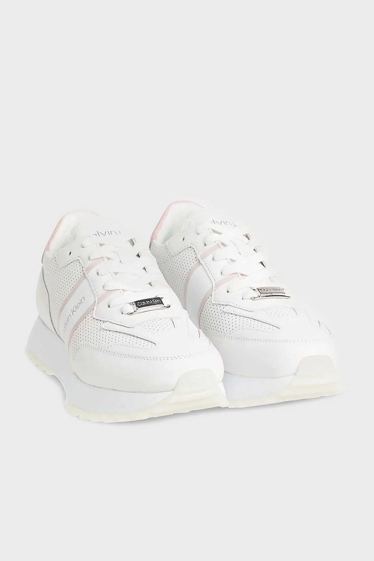 Calvin Klein Hakiki Deri Sneaker Bayan Ayakkabı HW0HW00810 0LB BEYAZ - 3