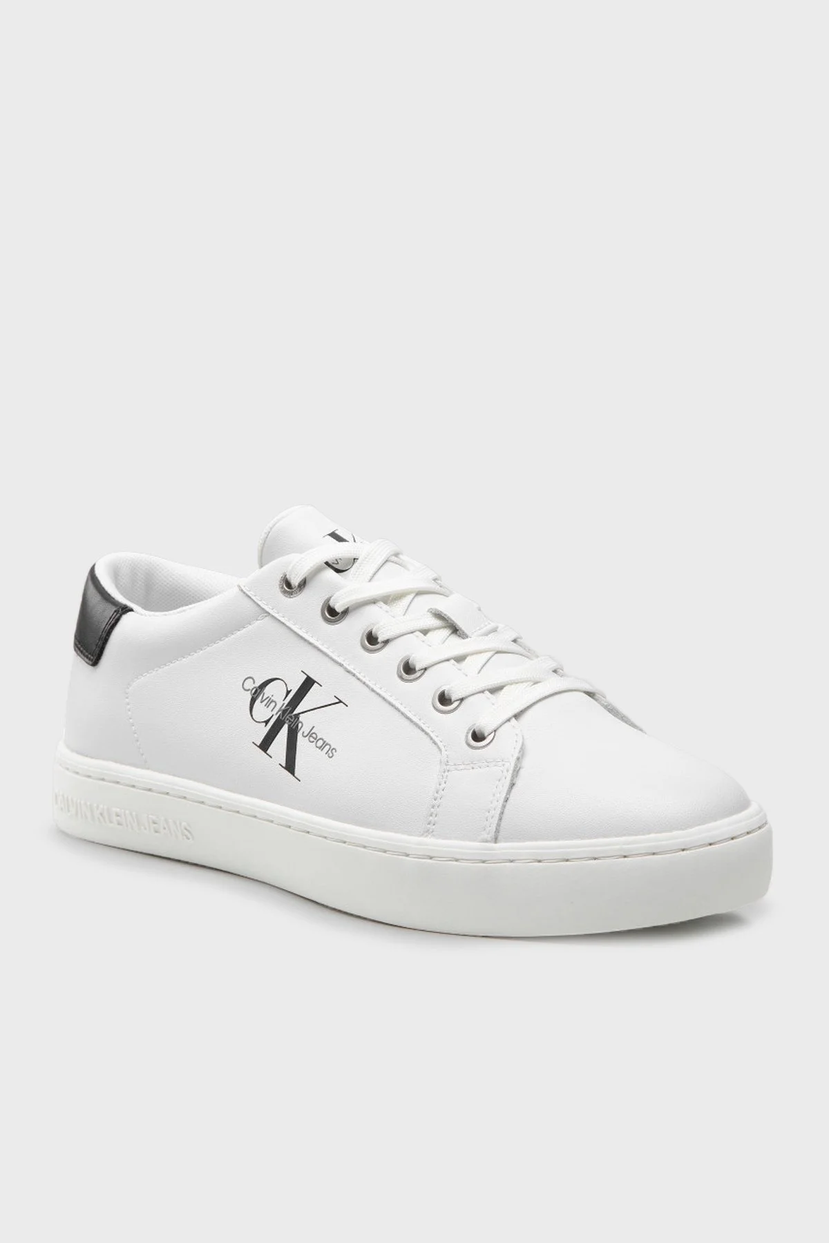 Calvin Klein Hakiki Deri Sneaker Erkek Ayakkabı YM0YM00491 YAF BEYAZ - 8
