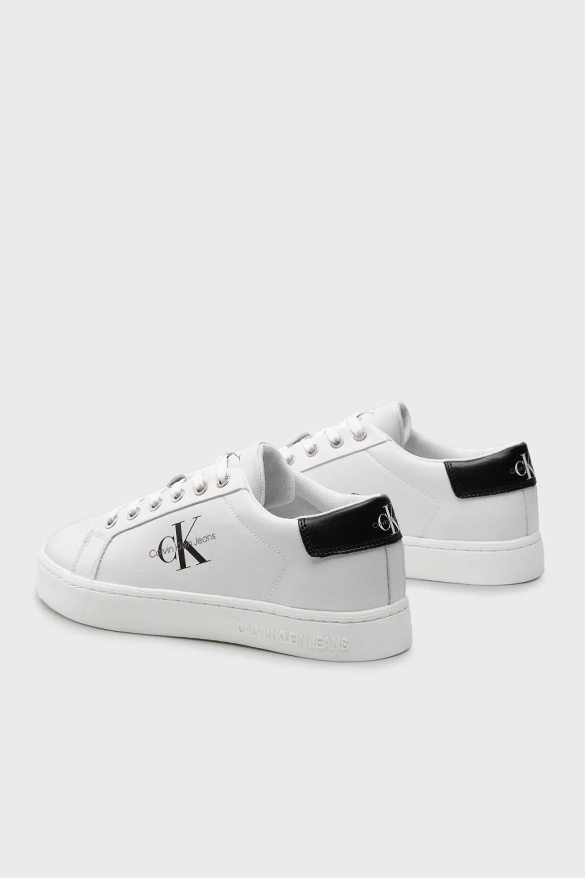 Calvin Klein Hakiki Deri Sneaker Erkek Ayakkabı YM0YM00491 YAF BEYAZ - 9