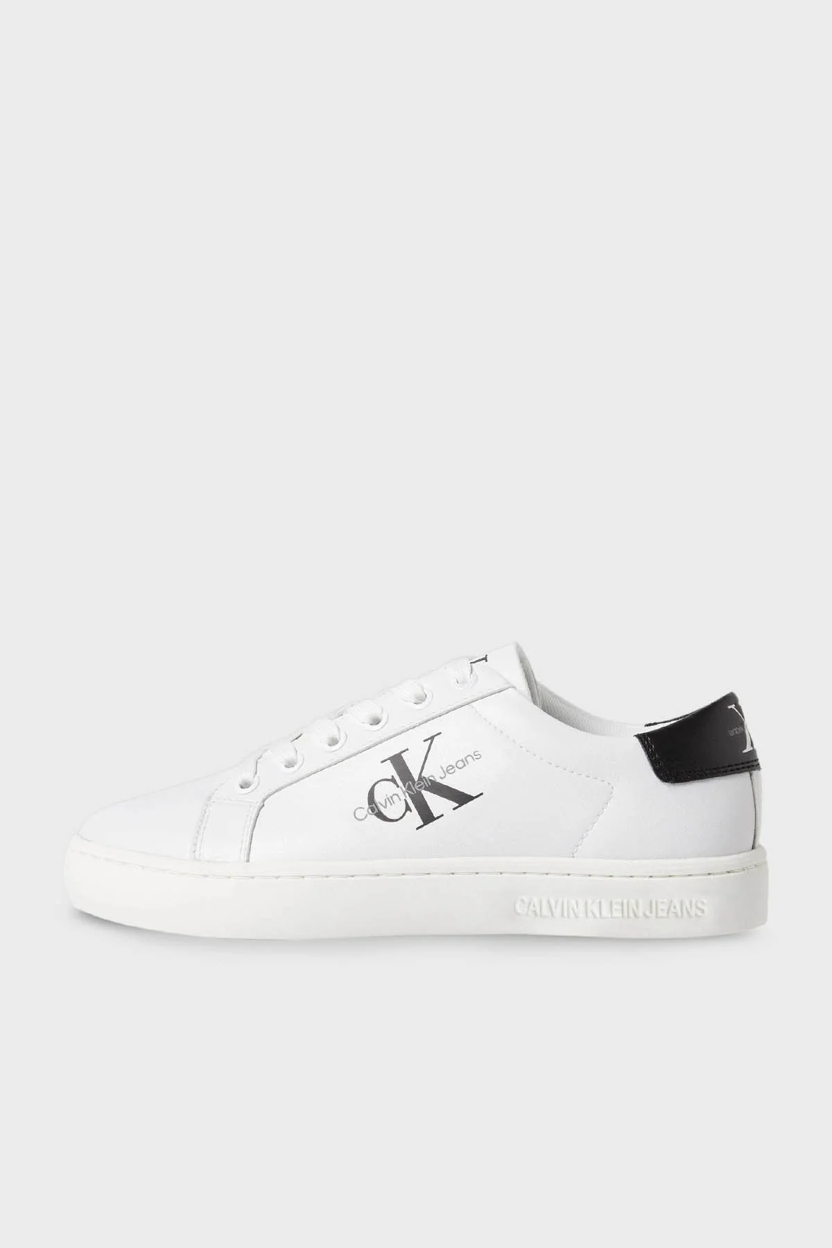 Calvin Klein Hakiki Deri Sneaker YW0YW01269YBR Bayan Ayakkabı YW0YW01269 YBR BEYAZ-SİYAH - 7
