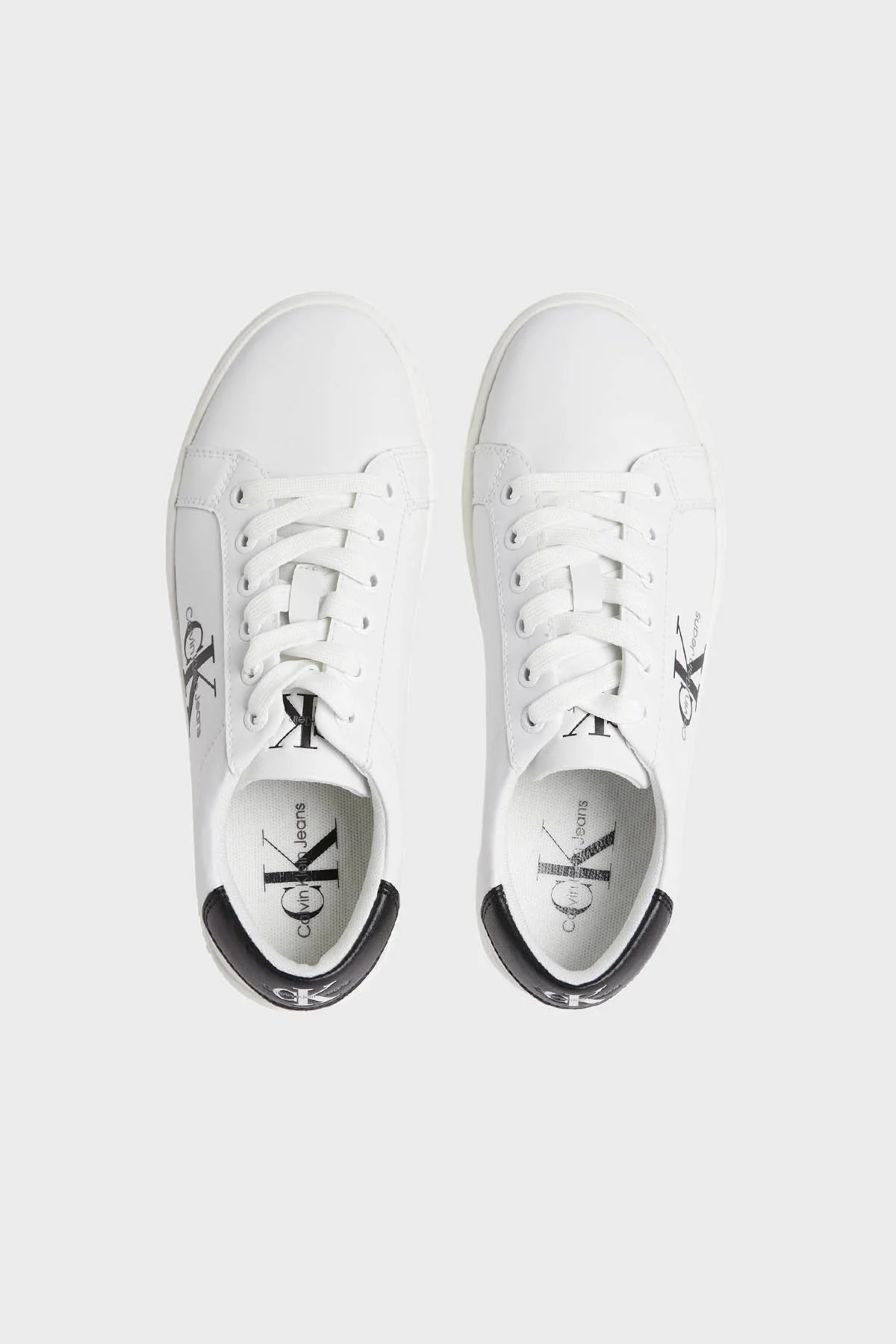 Calvin Klein Hakiki Deri Sneaker YW0YW01269YBR Bayan Ayakkabı YW0YW01269 YBR BEYAZ-SİYAH - 9