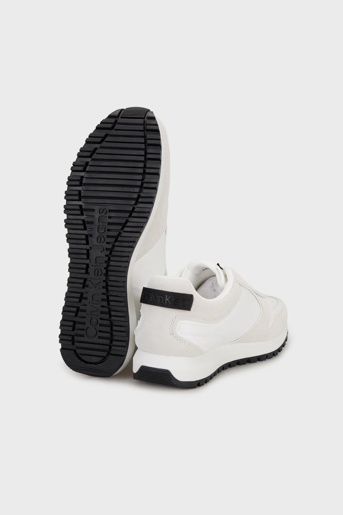 Calvin Klein Hakiki Deri Süet YM0YM0146101W Erkek Ayakkabı YM0YM01461 01W BEYAZ - 4