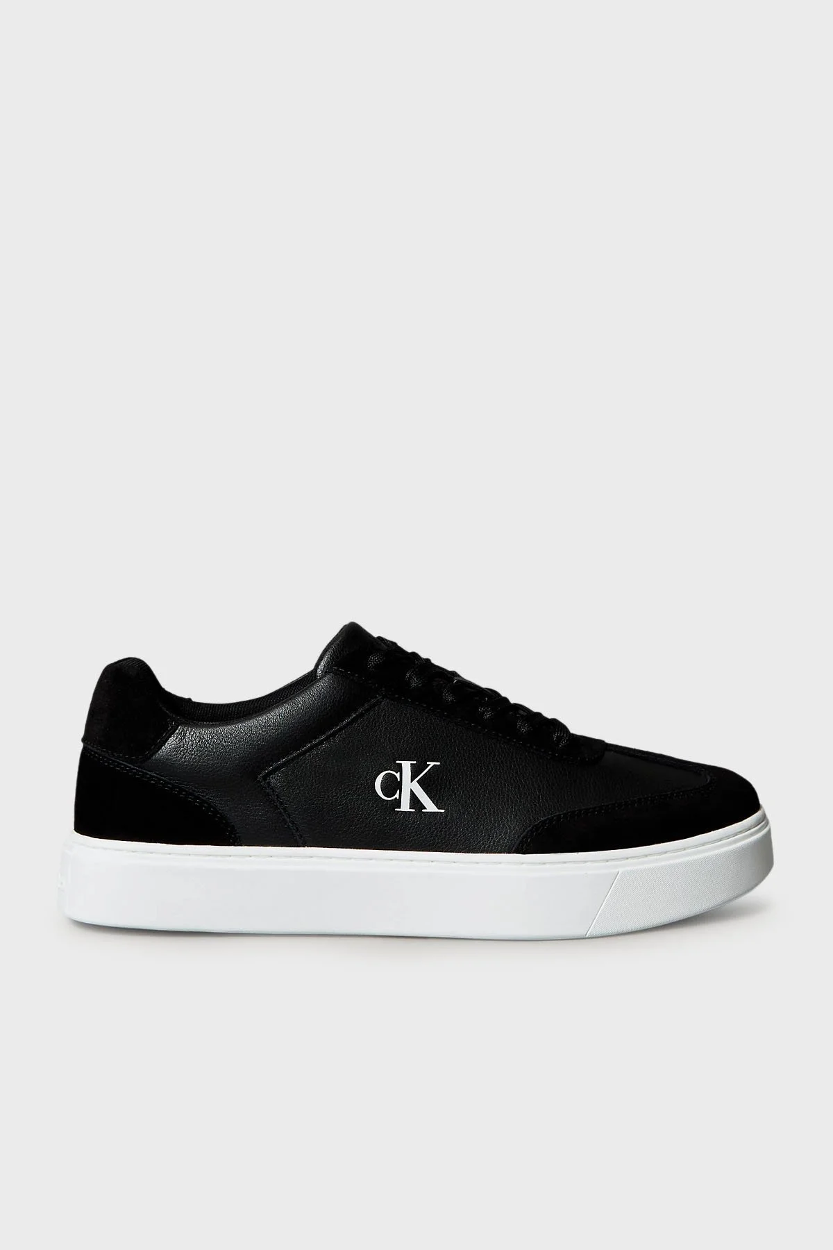 Calvin Klein Hakiki Deri ve Süet Karışımlı Sneaker YM0YM014290GM Erkek Ayakkabı YM0YM01429 0GM SİYAH-BEYAZ - 1