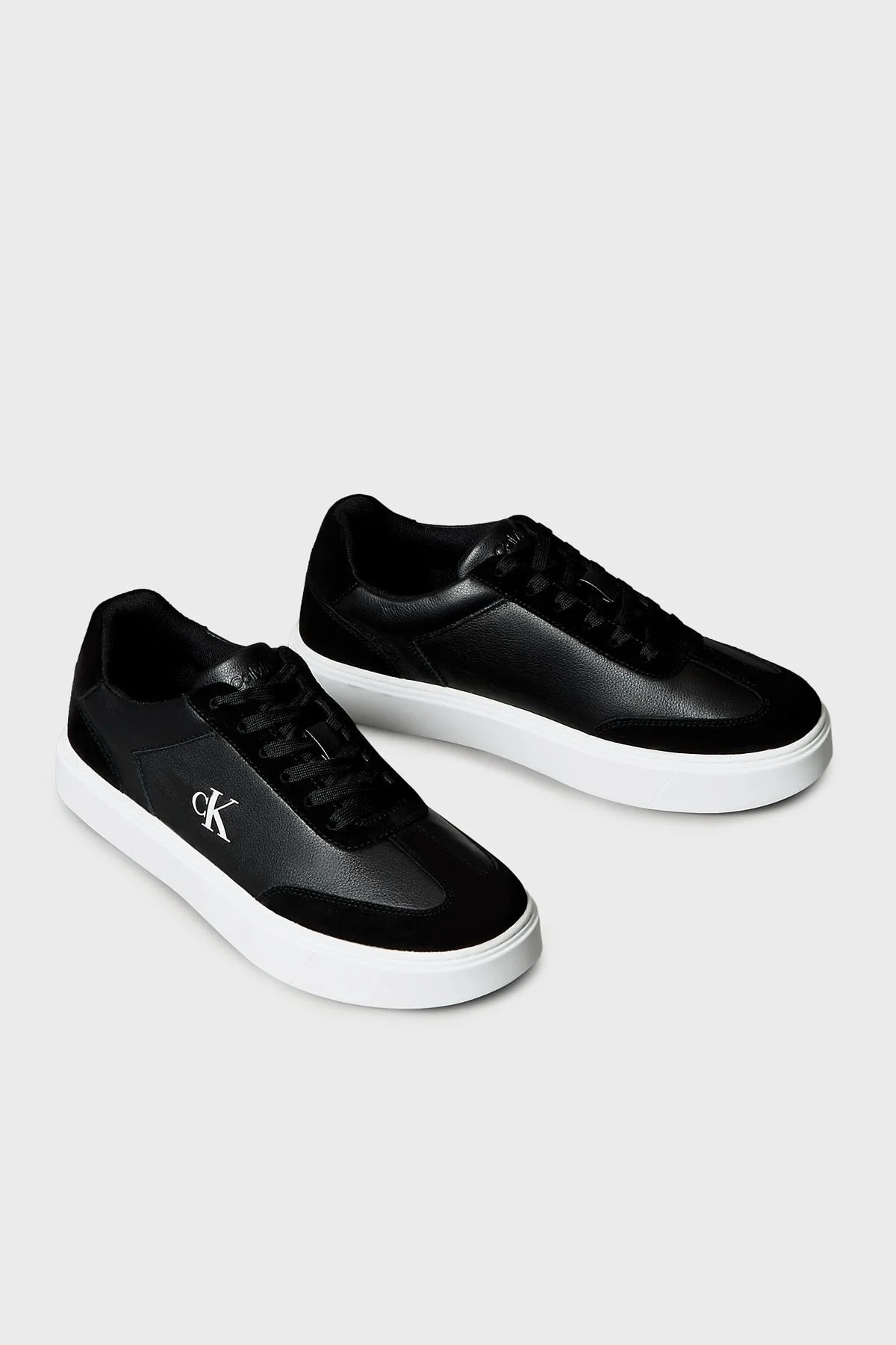 Calvin Klein Hakiki Deri ve Süet Karışımlı Sneaker YM0YM014290GM Erkek Ayakkabı YM0YM01429 0GM SİYAH-BEYAZ - 3