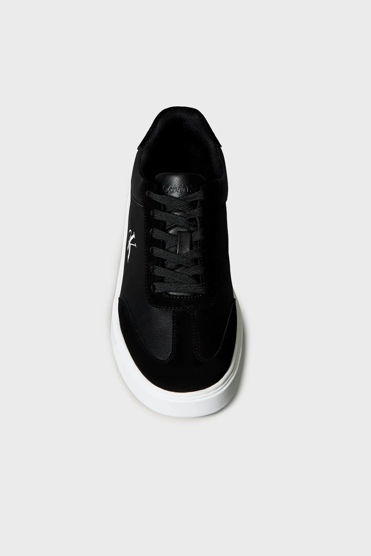 Calvin Klein Hakiki Deri ve Süet Karışımlı Sneaker YM0YM014290GM Erkek Ayakkabı YM0YM01429 0GM SİYAH-BEYAZ - 5