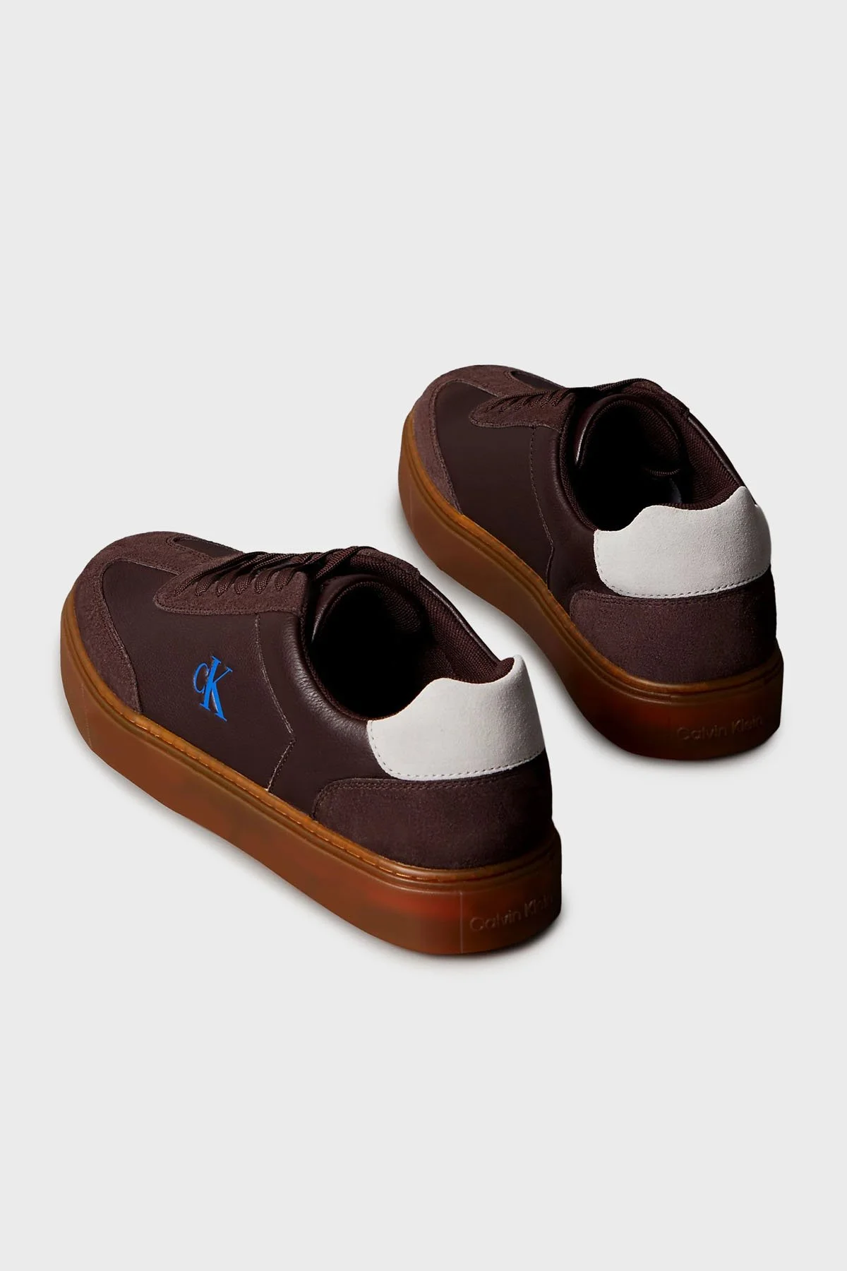 Calvin Klein Hakiki Deri ve Süet Karışımlı Sneaker YM0YM014290KY Erkek Ayakkabı YM0YM01429 0KY KAHVE - 4