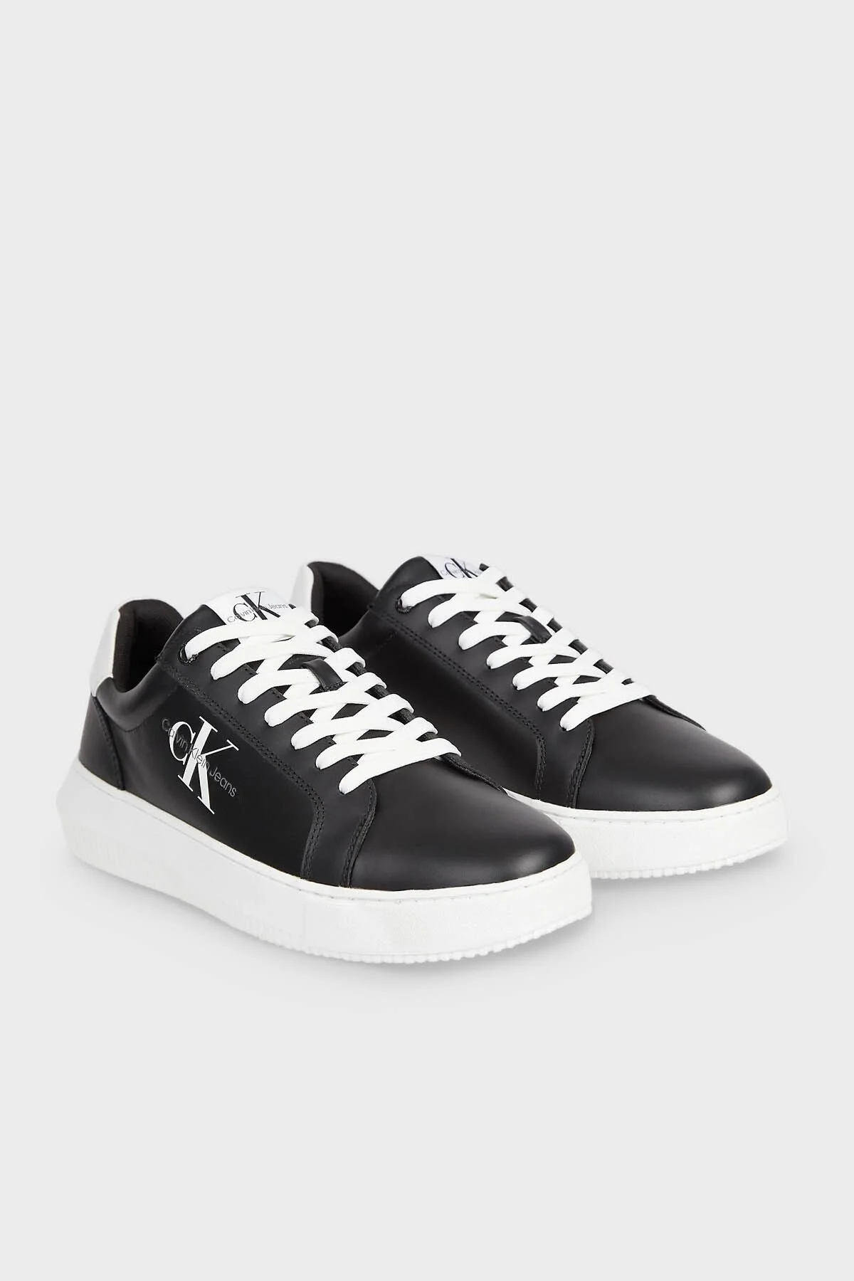 Calvin Klein Hakiki Deri YM0YM006810GJ Erkek Ayakkabı YM0YM00681 0GJ 1 Siyah-Beyaz Bağcık - 7