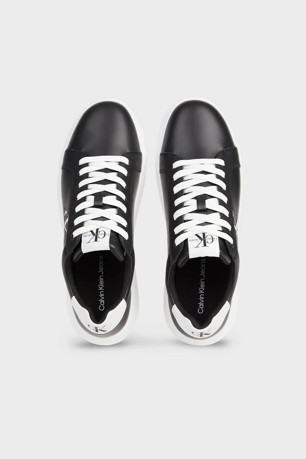 Calvin Klein Hakiki Deri YM0YM006810GJ Erkek Ayakkabı YM0YM00681 0GJ 1 Siyah-Beyaz Bağcık - 8