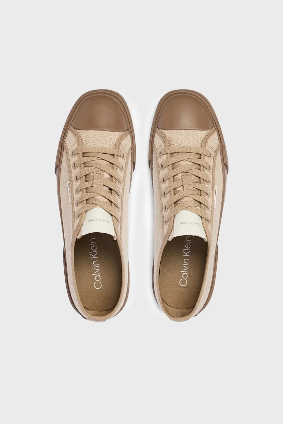 Calvin Klein Jakarlı Logolu Sneaker Kadın Ayakkabı HW0HW03142 A04 BEJ - 4