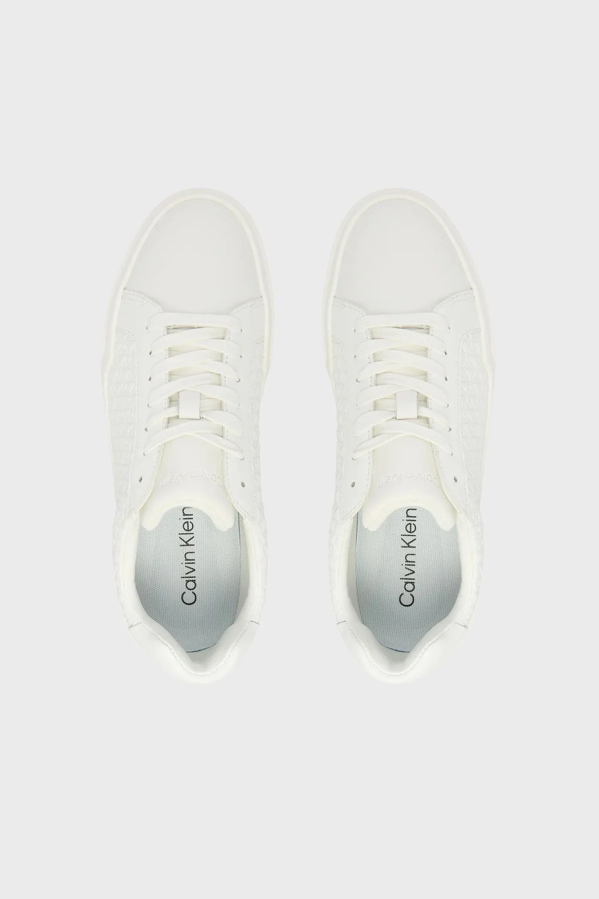 Calvin Klein Kabartma Logolu Sneaker YW0YW020580LB Bayan Ayakkabı YW0YW02058 0LB BEYAZ - 3