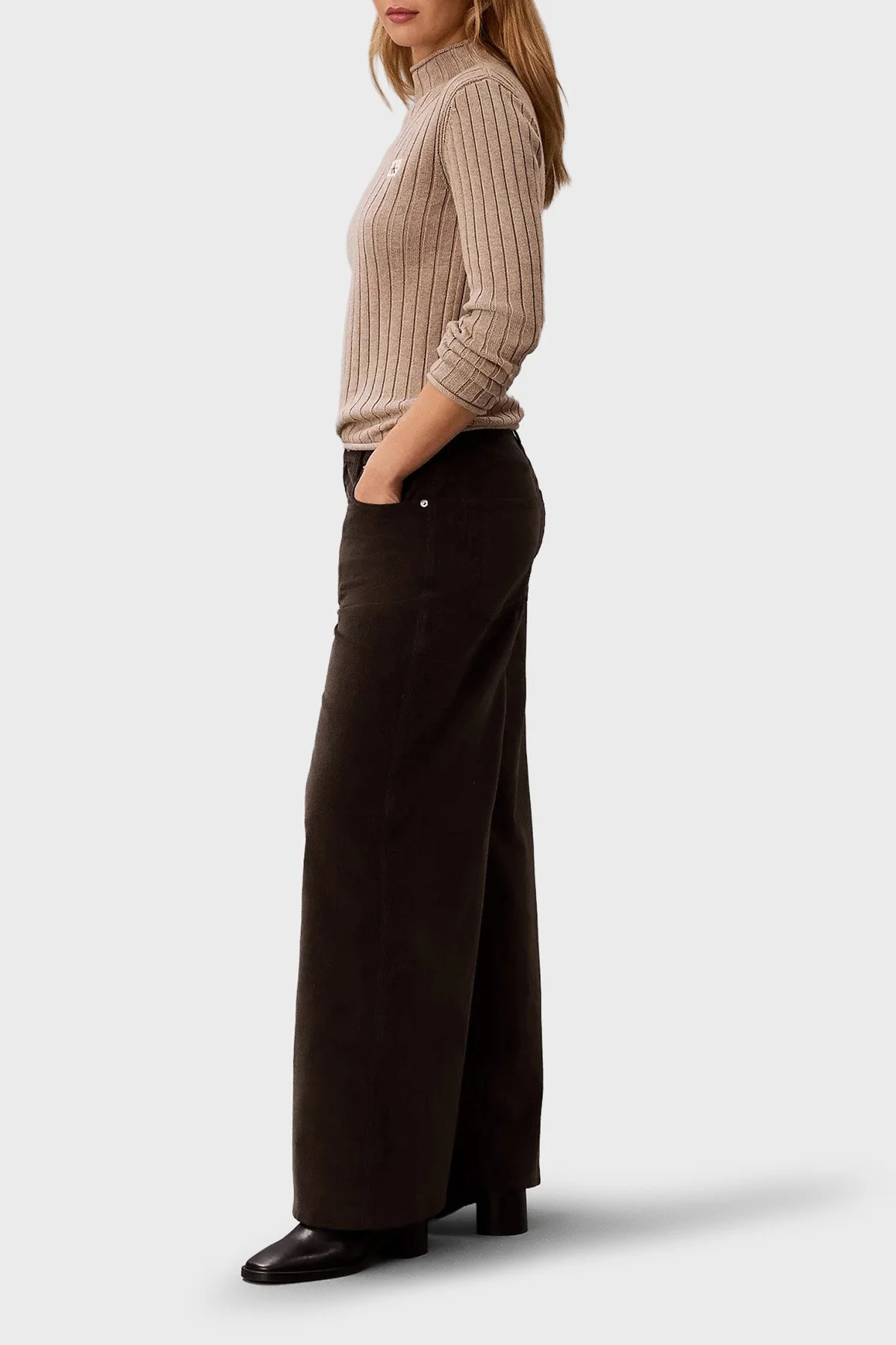 Calvin Klein Kadın Pantolon LV047H622G WFM Kahve - 2